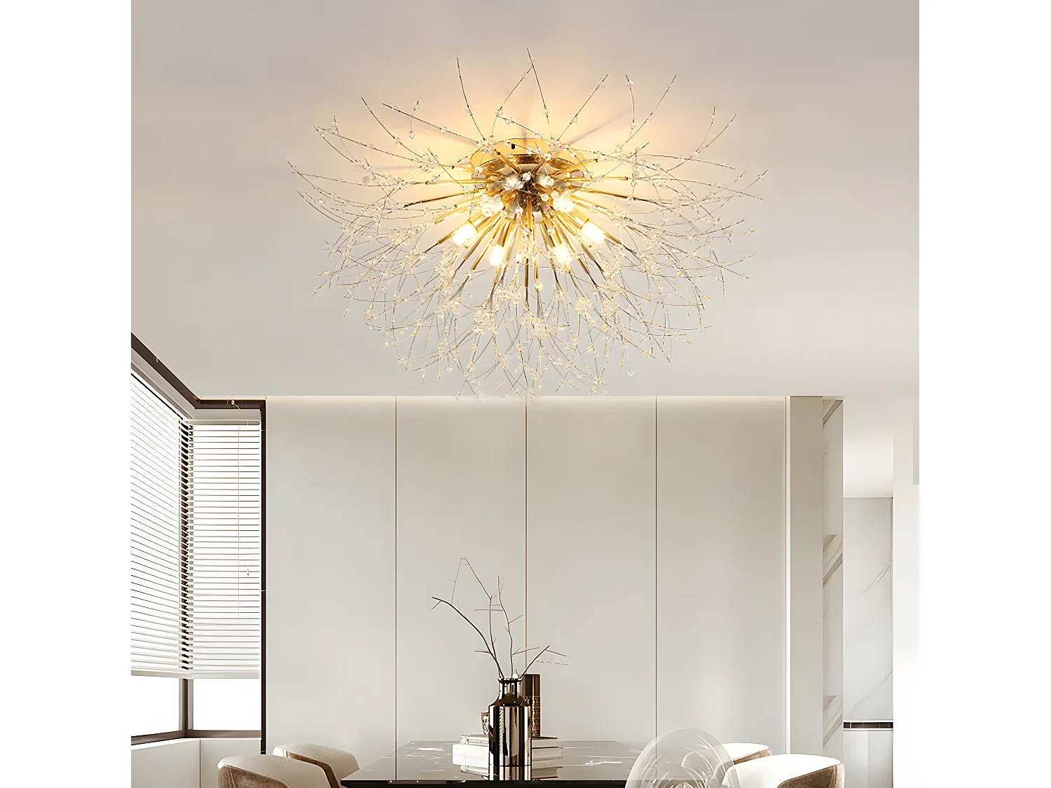 Luce a soffitto a LED in cristallo moderno k9 soggiorno 6 luci lampadina g9 50 * 50 * 30 cm per la camera da letto soggiorno