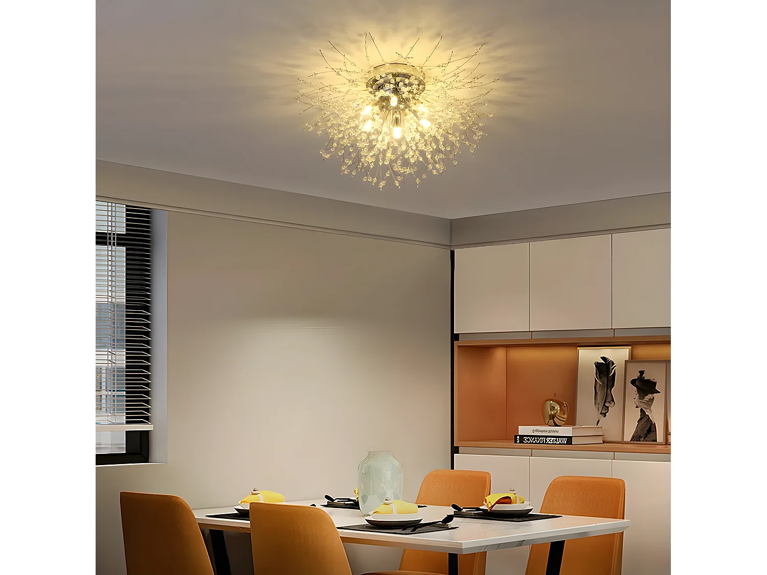 Luce a soffitto a LED in cristallo moderno k9 soggiorno 6 luci lampadina g9 50 * 50 * 30 cm per la camera da letto soggiorno