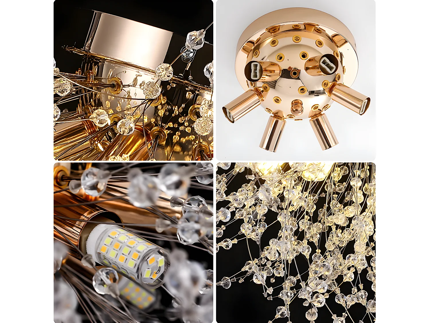 Luce a soffitto a LED in cristallo moderno k9 soggiorno 6 luci lampadina g9 50 * 50 * 30 cm per la camera da letto soggiorno