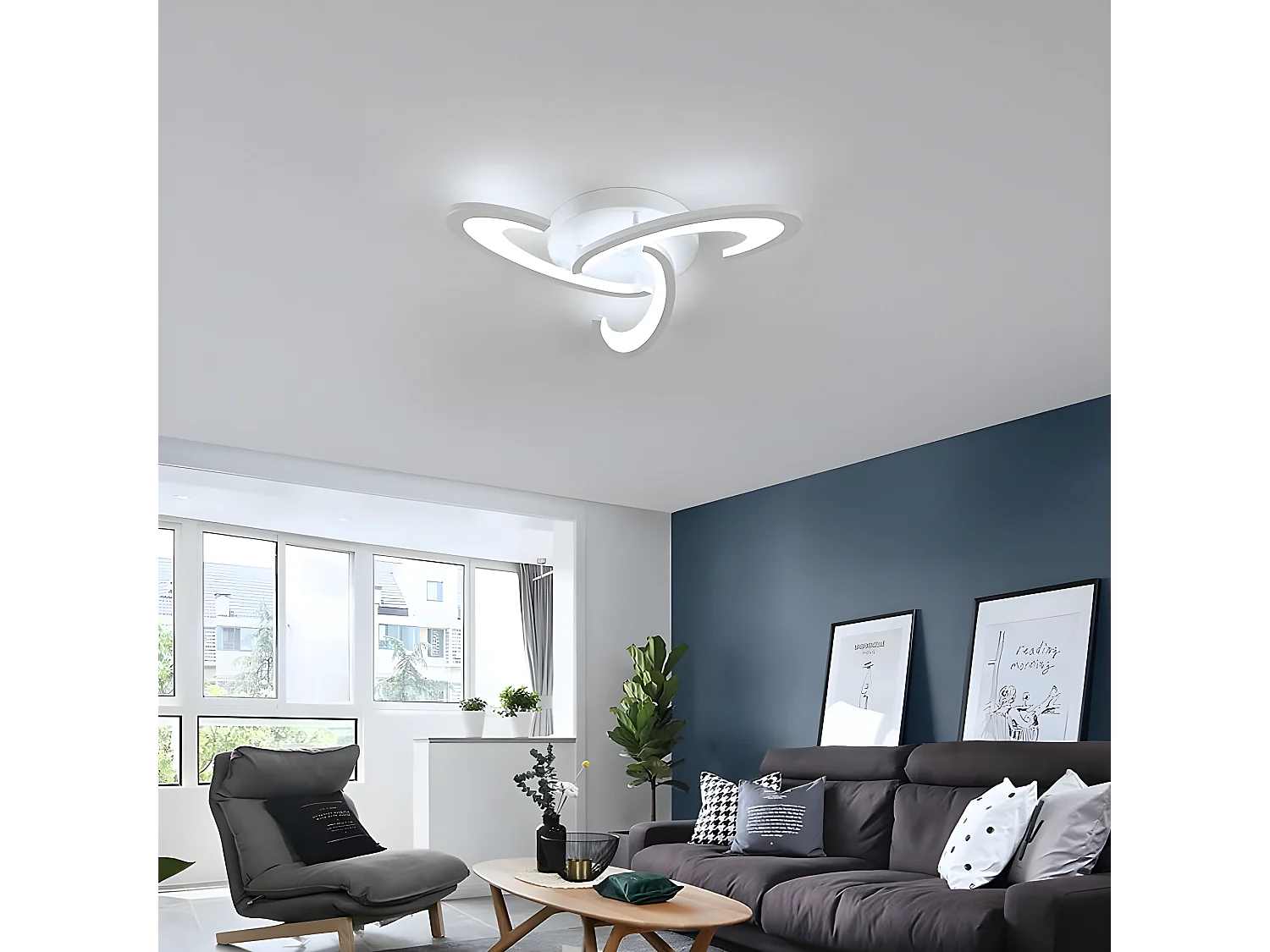 Box LED Moderne 36W - Blanc - 65*65*7cm - Luminaire Blanc - Aluminium