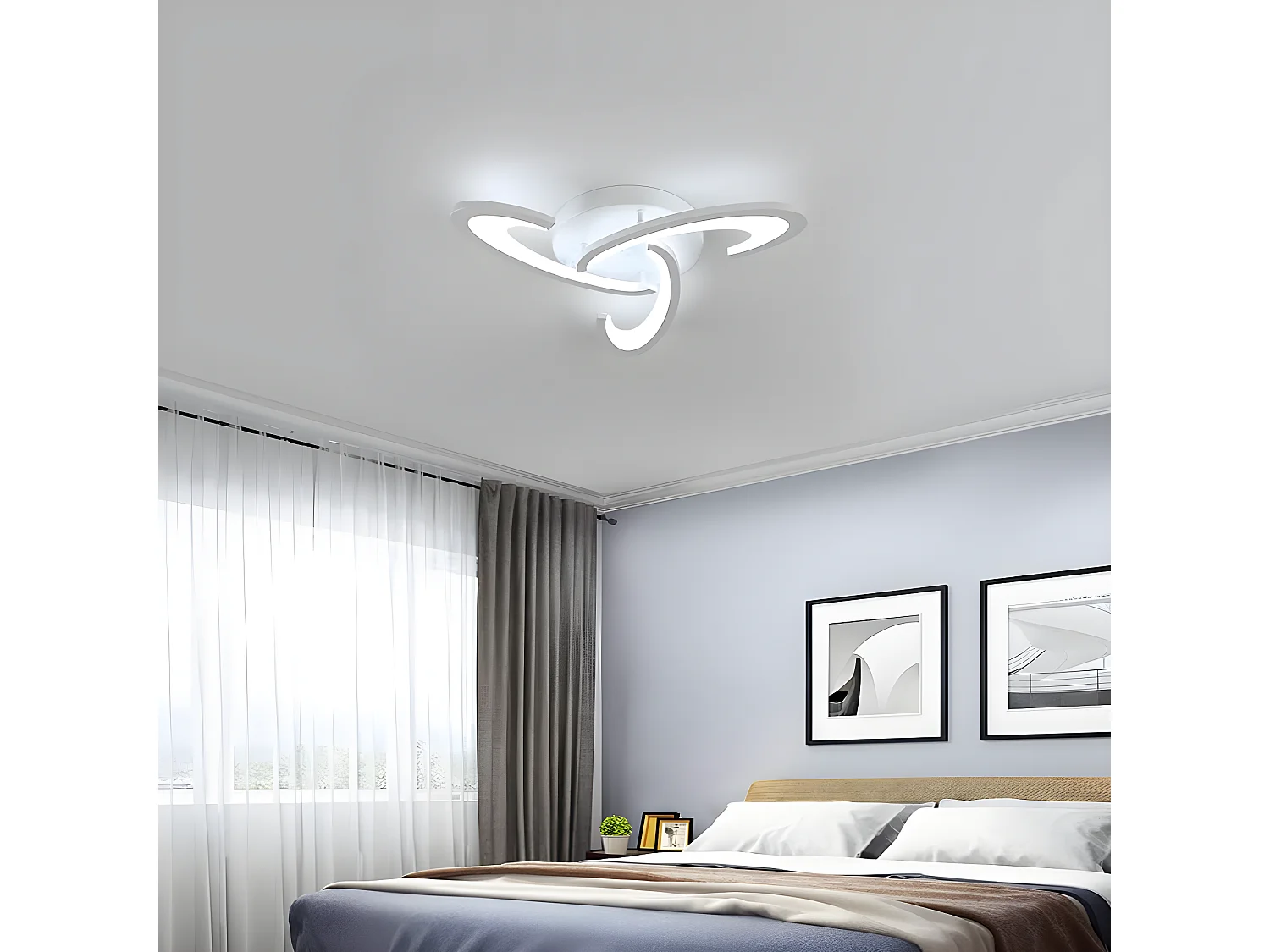 Box LED Moderne 36W - Blanc - 65*65*7cm - Luminaire Blanc - Aluminium