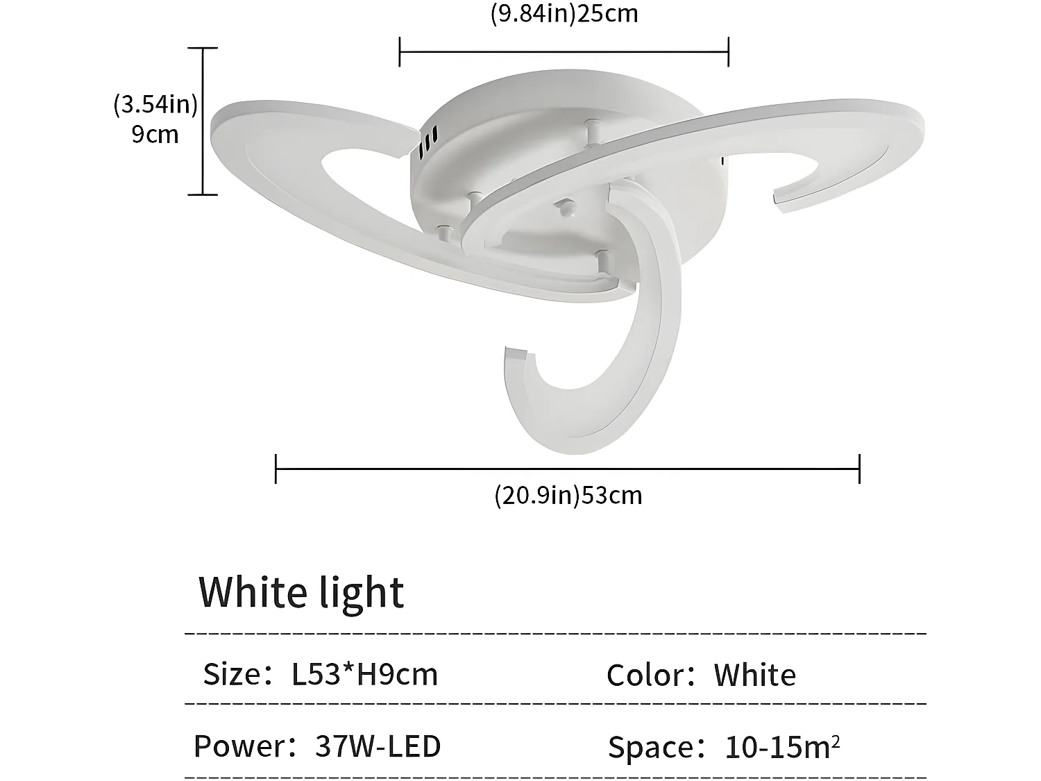 Box LED Moderne 36W - Blanc - 65*65*7cm - Luminaire Blanc - Aluminium