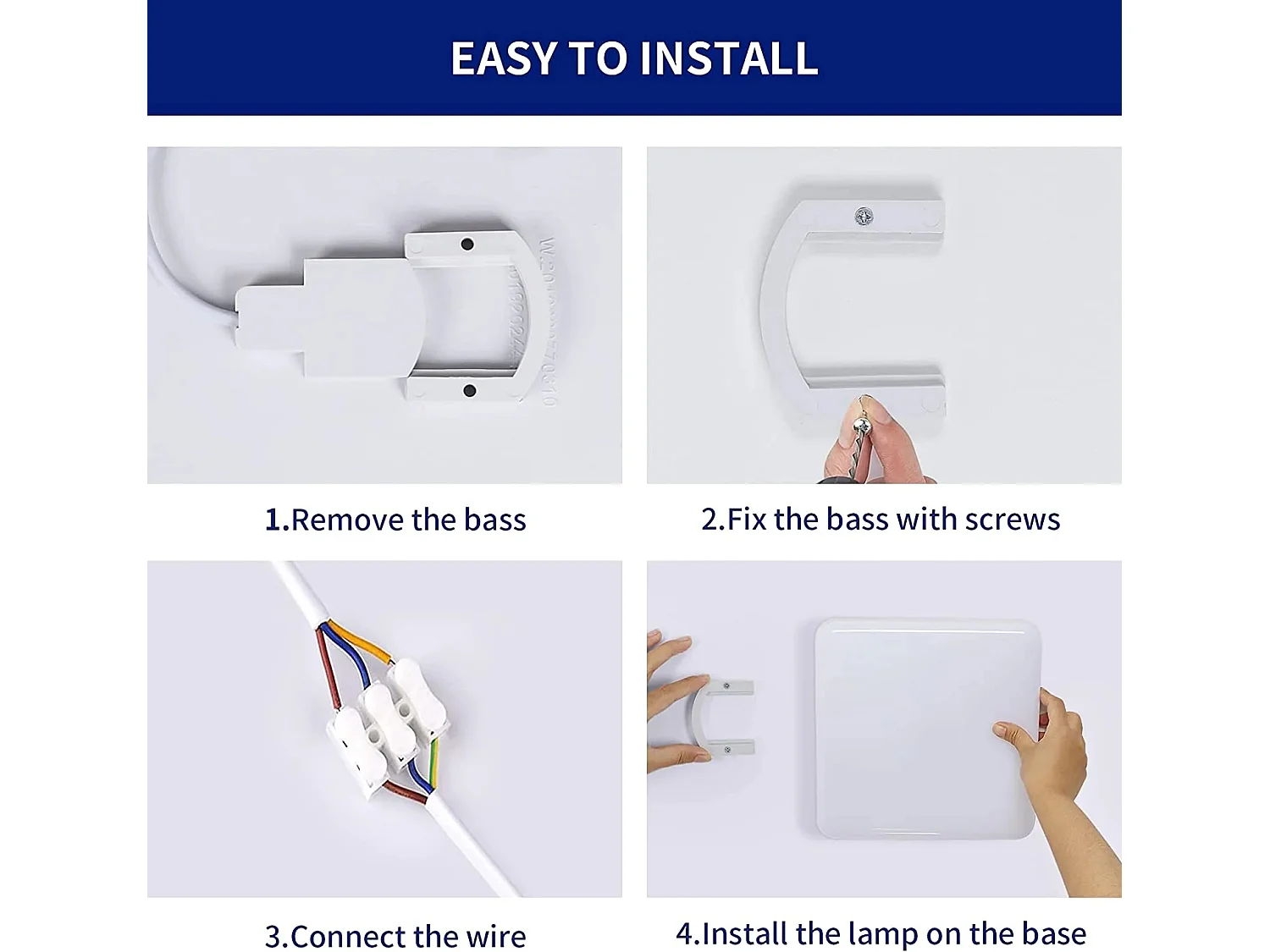 Plafonnier led moderne carré - blanc - 25*25*5.5cm- 32W- imperméable ip54 - 6500k