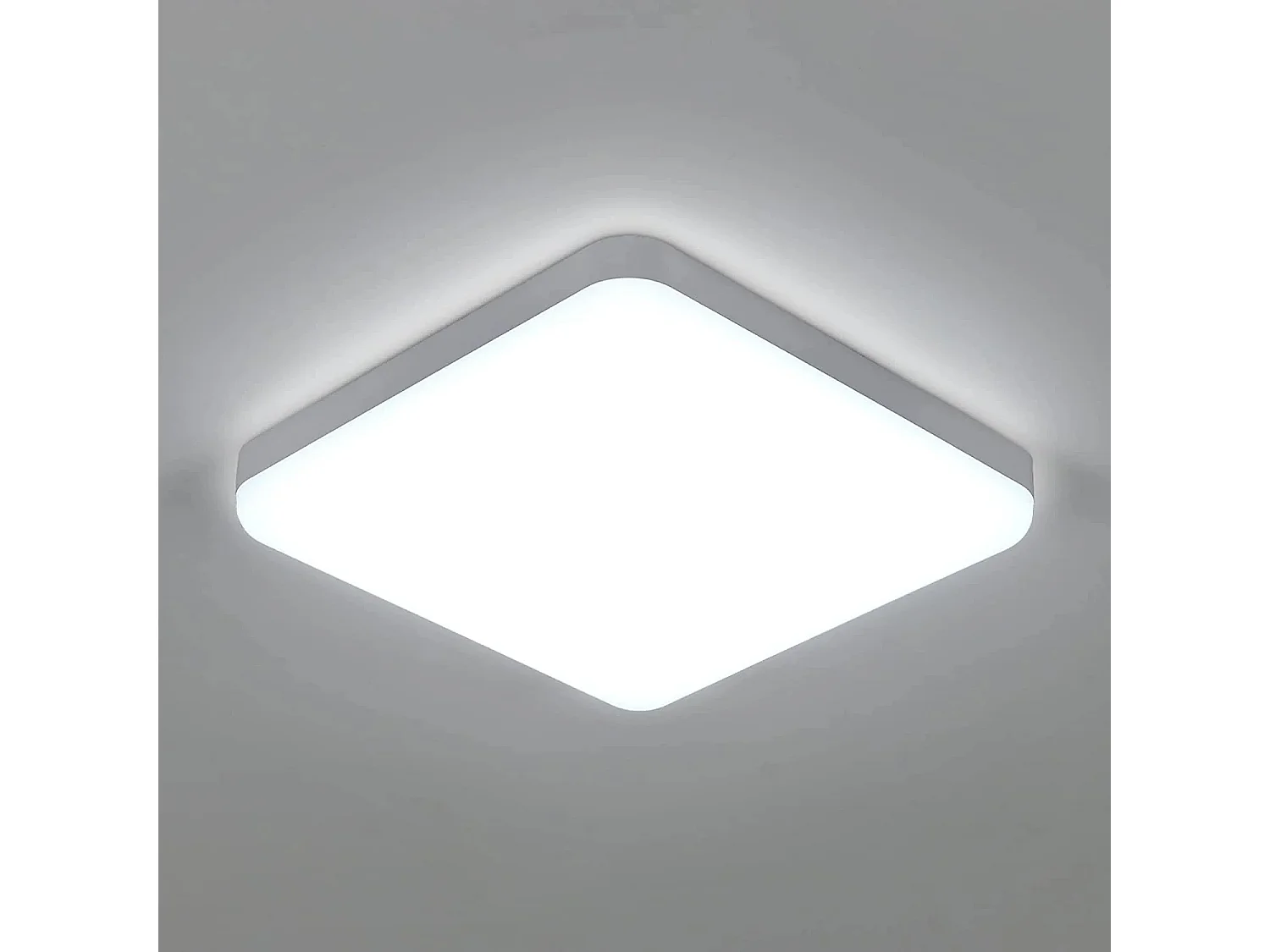 Plafonnier led moderne carré - blanc - 25*25*5.5cm- 32W- imperméable ip54 - 6500k