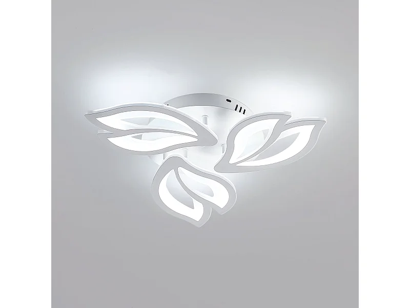 Plafonnier led moderne en fleur à 3 têtes - blanc - 50*50*8cm - 40W - 6500k