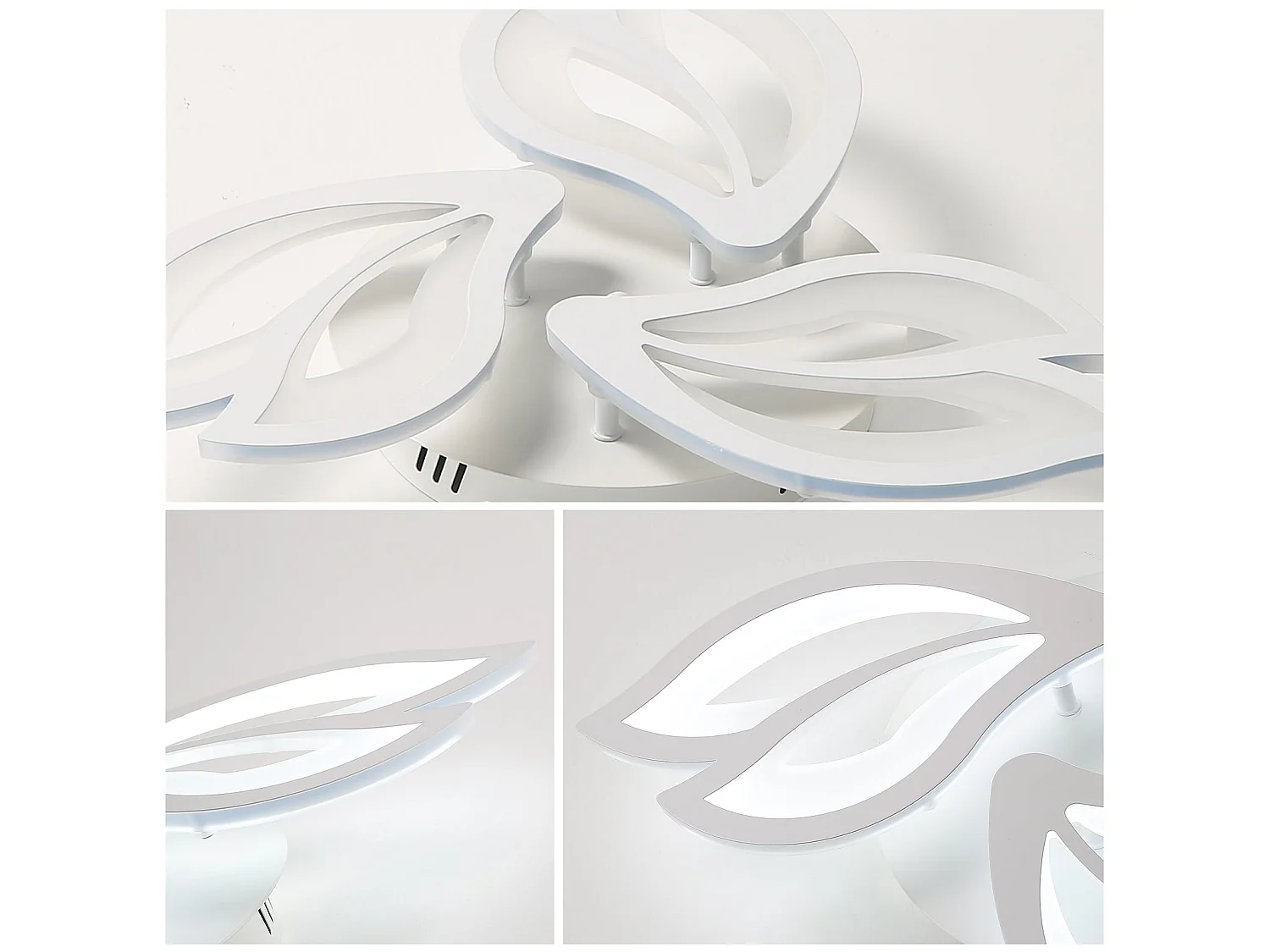 Plafonnier led moderne en fleur à 3 têtes - blanc - 50*50*8cm - 40W - 6500k