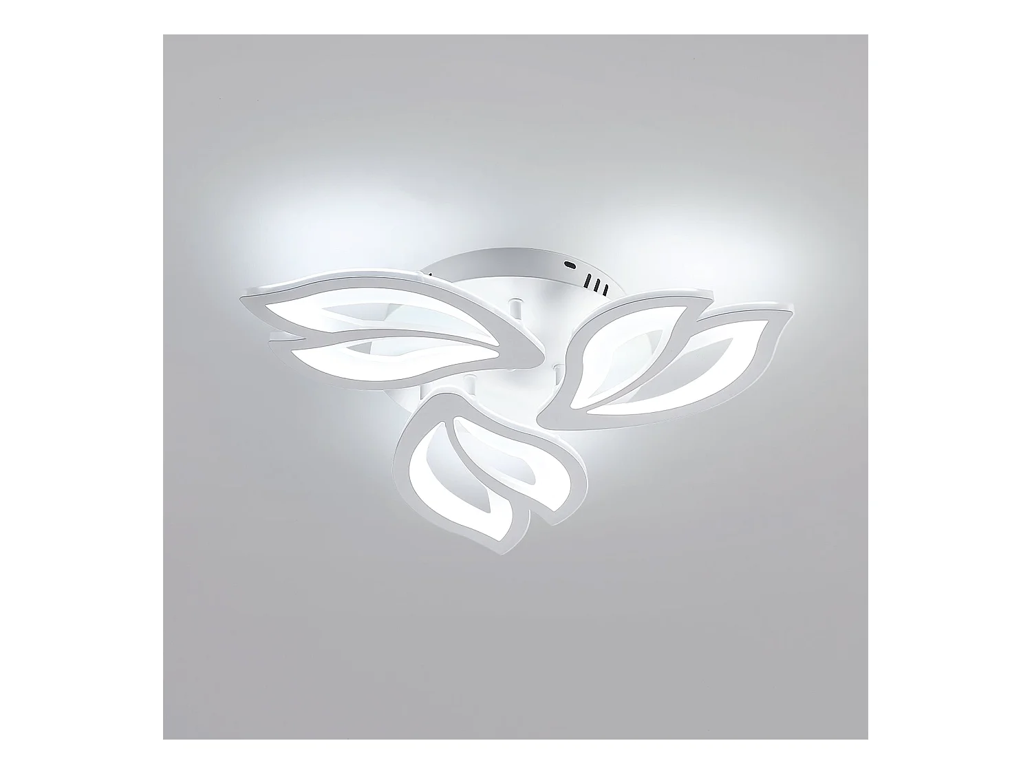 Plafonnier led moderne en fleur à 3 têtes - blanc - 50*50*8cm - 40W - 6500k