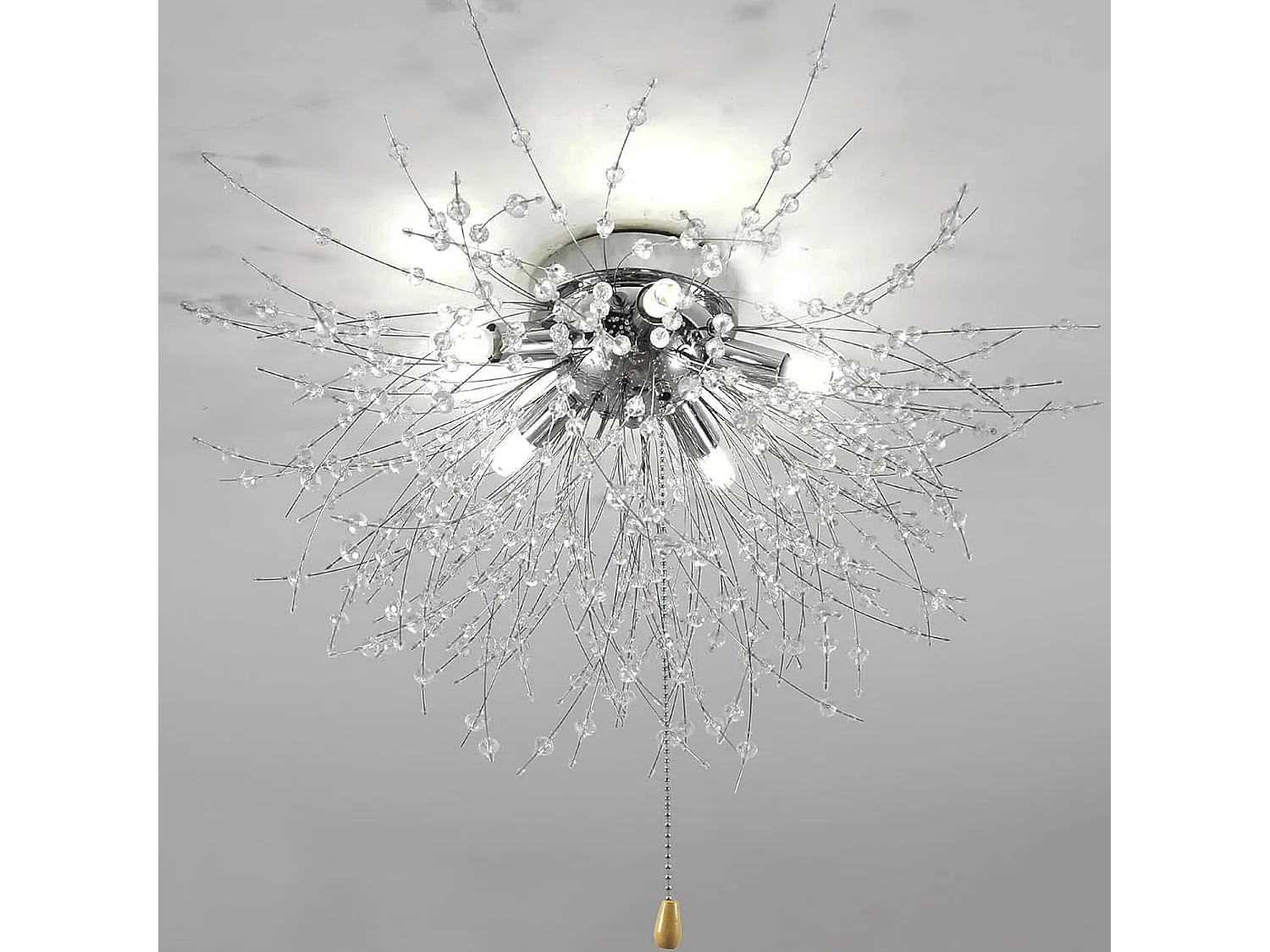 KRISTALL-LED-Deckenleuchte, moderne Feuerwerk-Kronleuchter, dimmbare Deckenleuchte 3000K-6500K TRICOLOR LICHT FÜR SCHLAFZIMMER