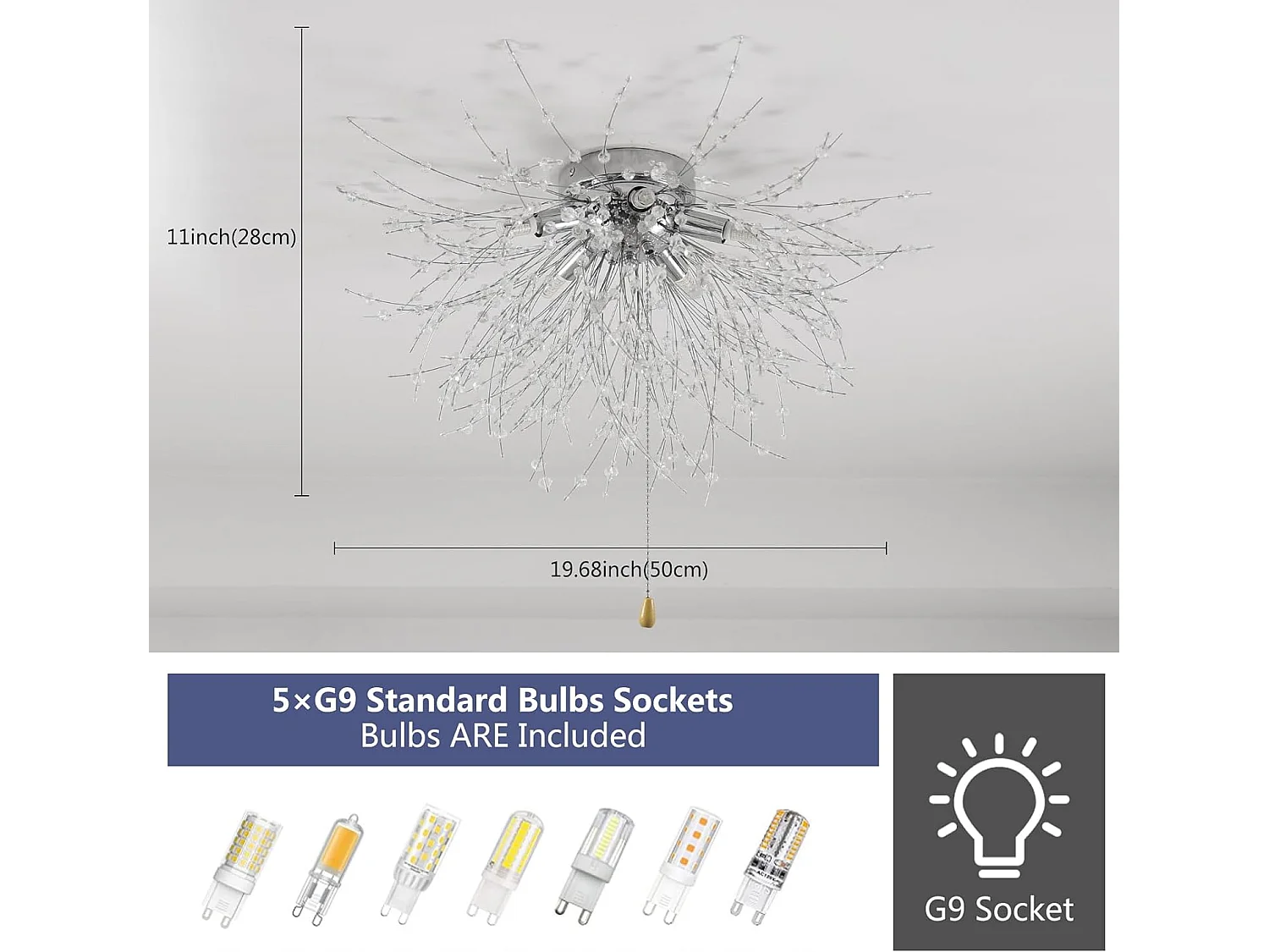 KRISTALL-LED-Deckenleuchte, moderne Feuerwerk-Kronleuchter, dimmbare Deckenleuchte 3000K-6500K TRICOLOR LICHT FÜR SCHLAFZIMMER
