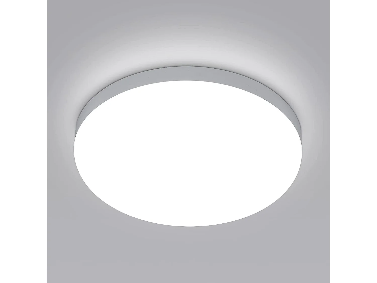 Plafonnier led moderne rond - blanc - 25*25*4cm- 32W- imperméable ip54 - en plastique