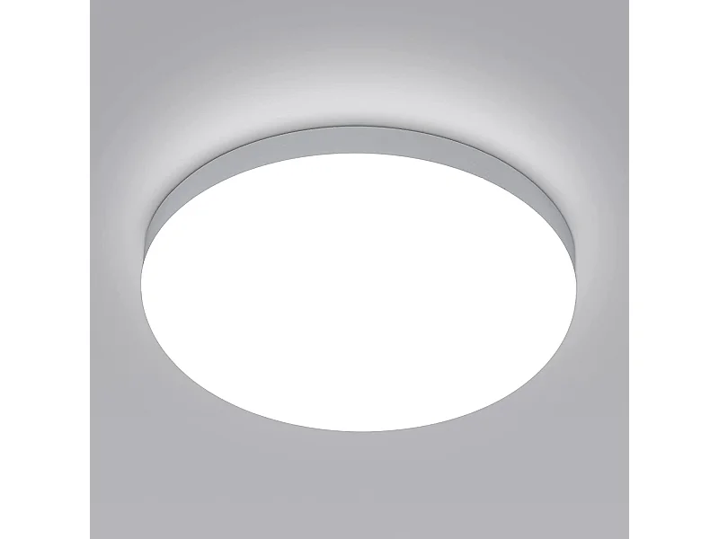 Plafonnier led moderne rond - blanc - 25*25*4cm- 32W- imperméable ip54 - en plastique