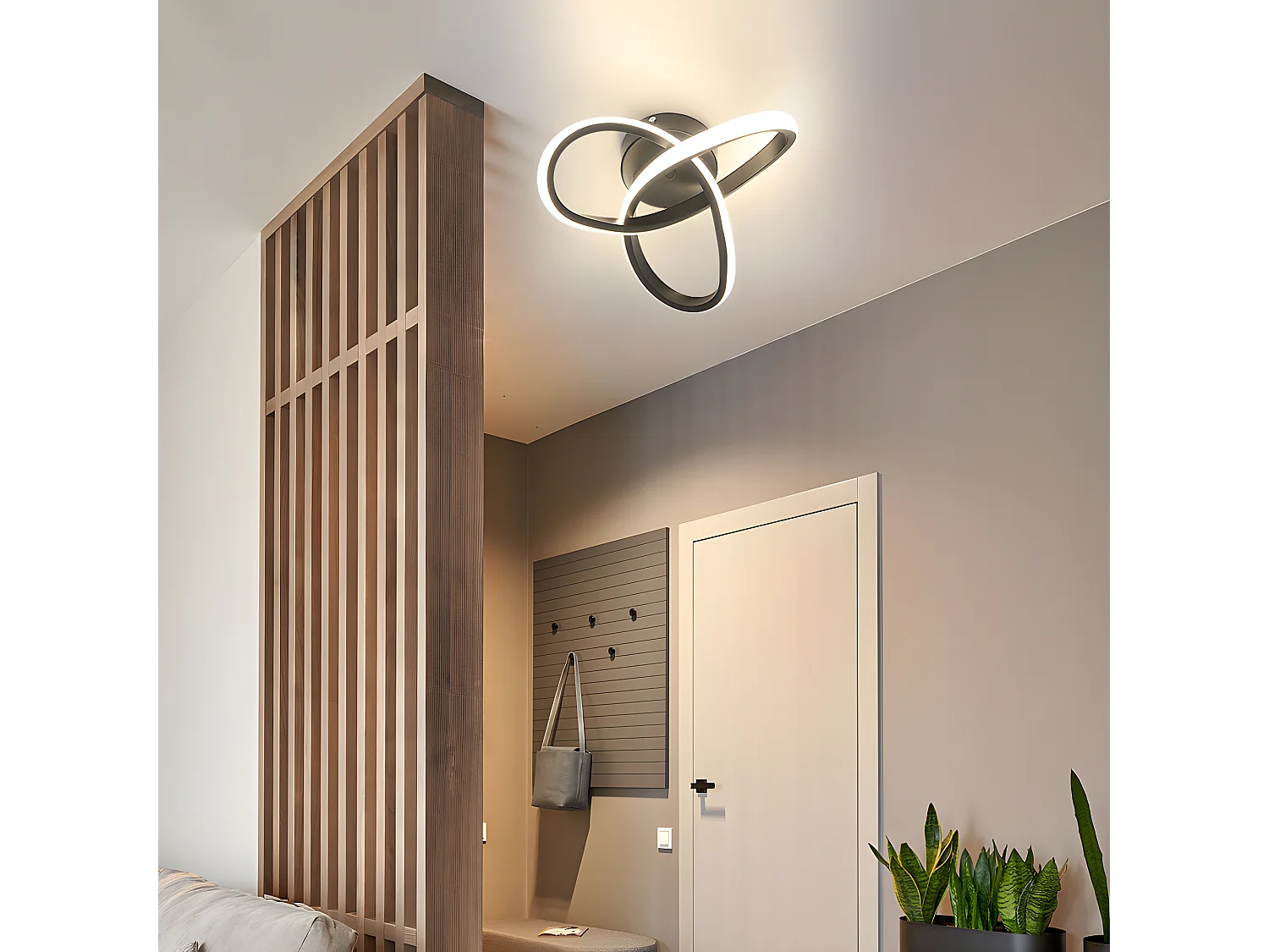 Champ LED moderne dimmable, 25*10 cm, noir, 20W, métal, 3000K/4000K/6000K