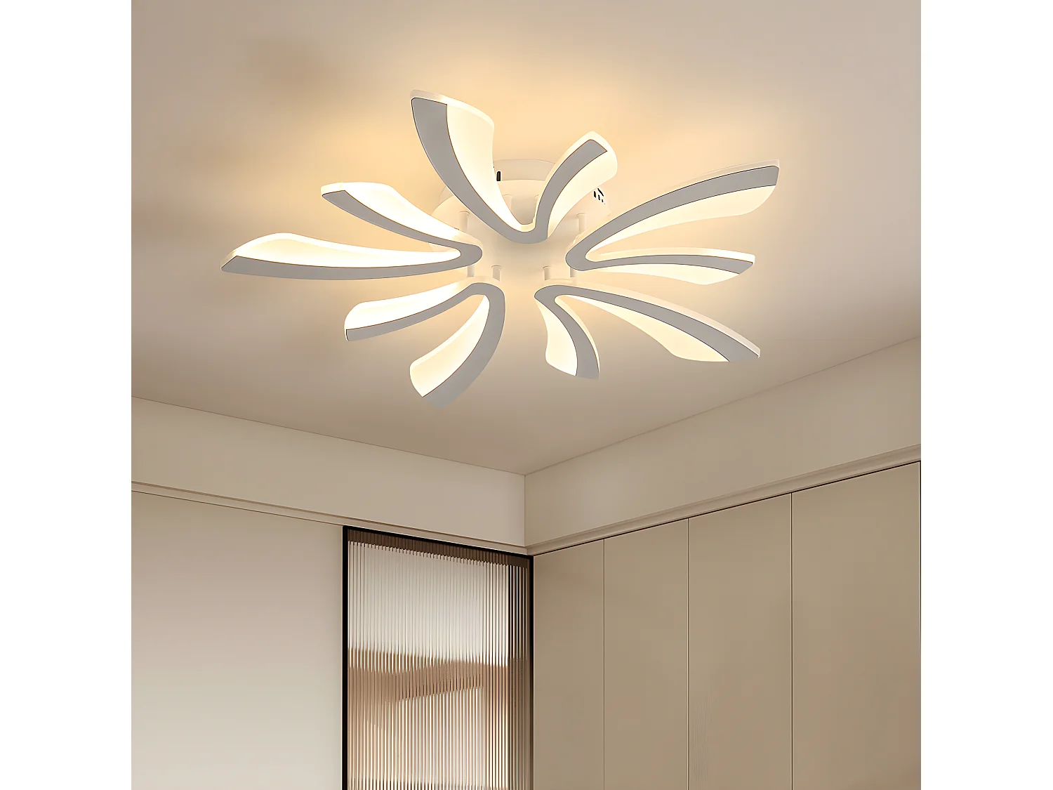 Luz de techo LED moderna V - blanco - 72*72*10cm - 50W - 3500K Aluminio