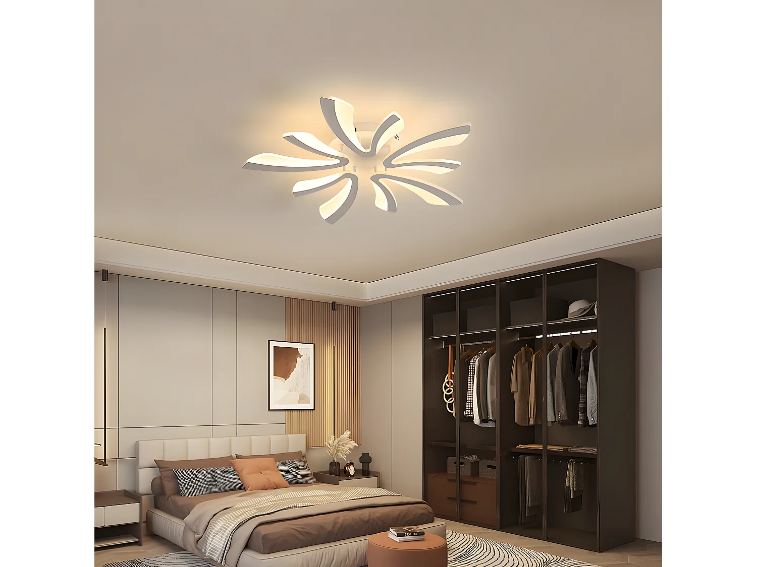 Luz de techo LED moderna V - blanco - 72*72*10cm - 50W - 3500K Aluminio