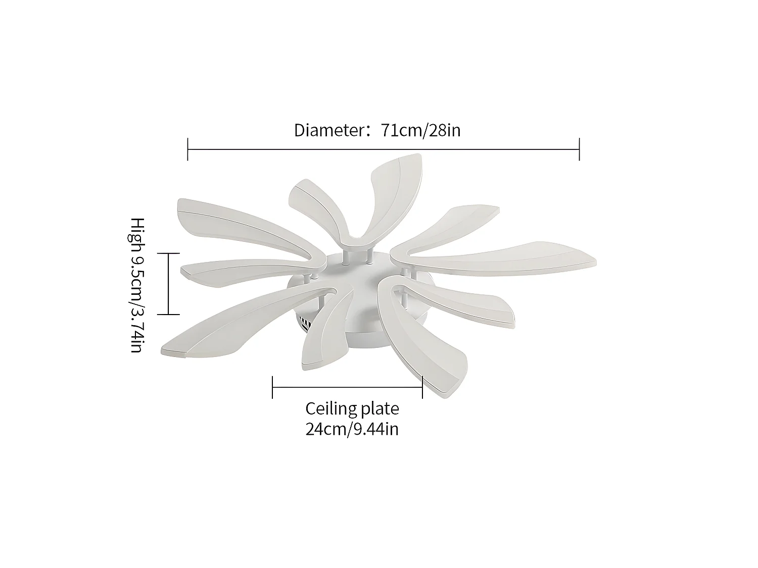 Luz de techo LED moderna V - blanco - 72*72*10cm - 50W - 3500K Aluminio