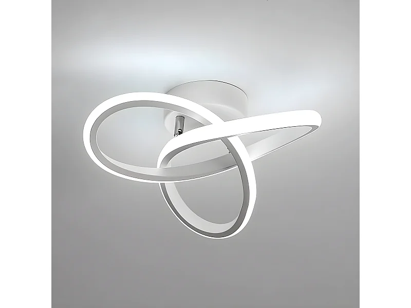 Plafonnier led moderne incurvé - blanc - 24*24*11 cm - 22W- en aluminium - 6500k