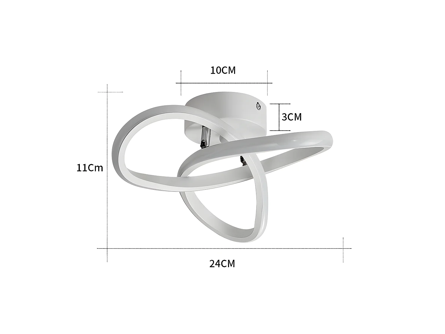 Plafonnier led moderne incurvé - blanc - 24*24*11 cm - 22W- en aluminium - 6500k