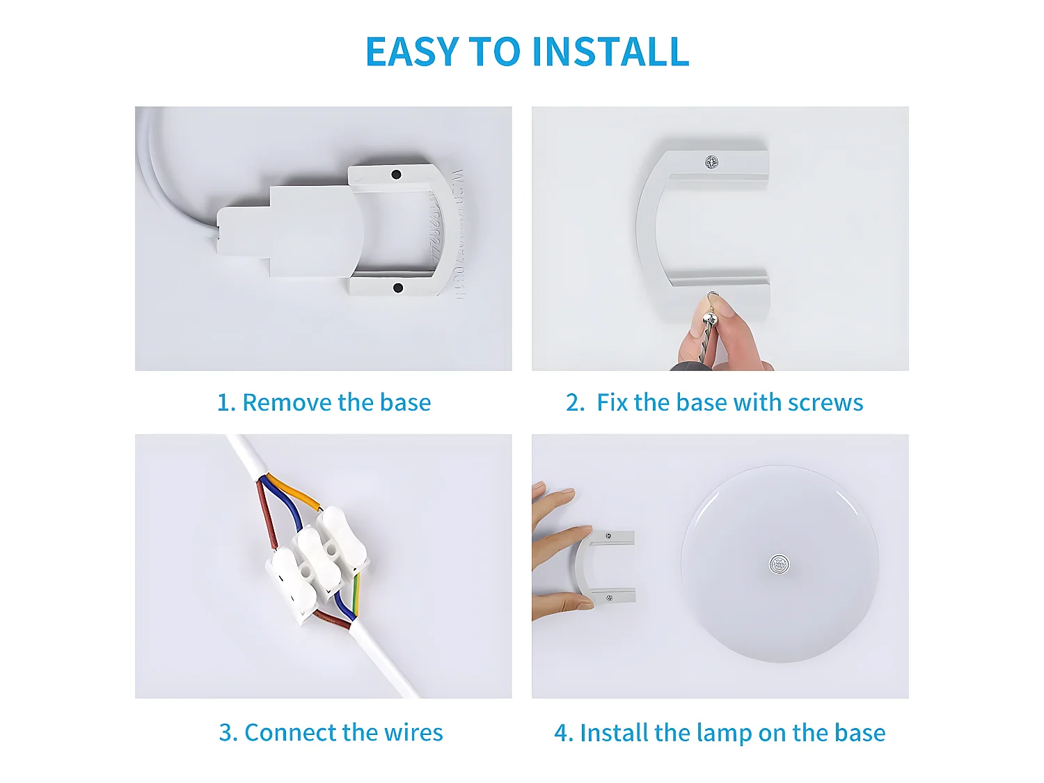 Plafonnier led avec détecteur de mouvement moderne, 24.8*24.8*4cm, blanc, 30w 6600k