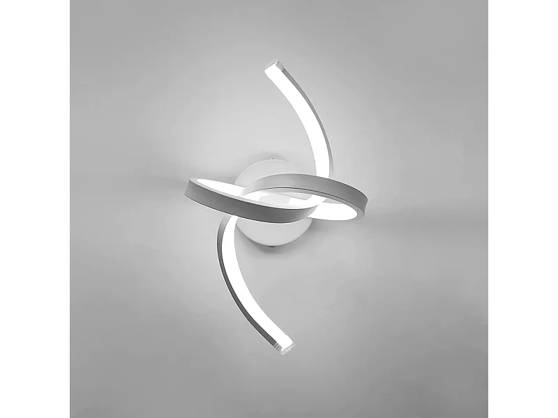 Plafonnier led moderne incurvé, blanc, 31*19cm, 18w, en acrylique, lumière blanc 6000k