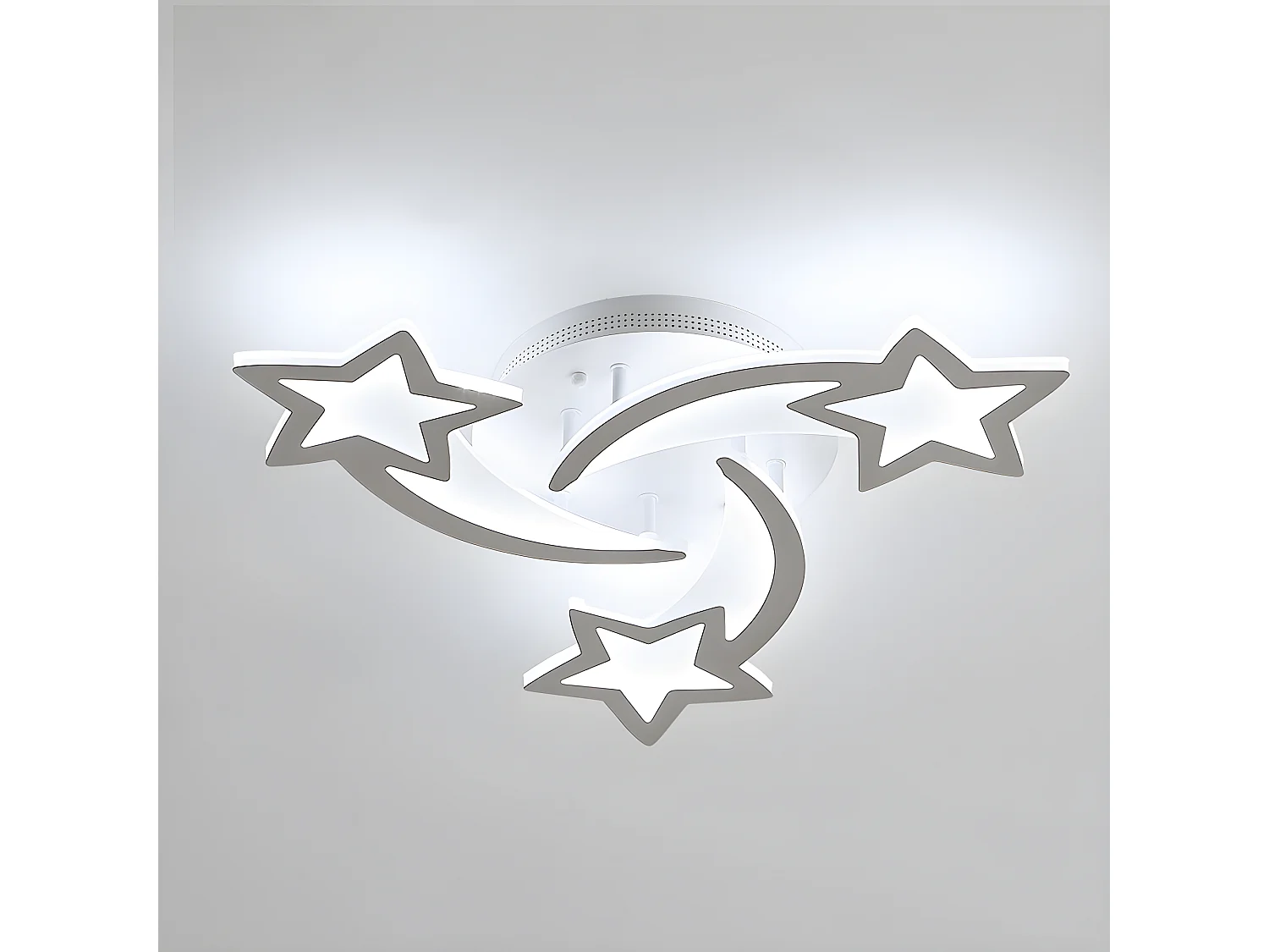 Plafonnier led moderne en forme star, blanc, 53*53*13cm, 30w, lumière blanche froide 6000k