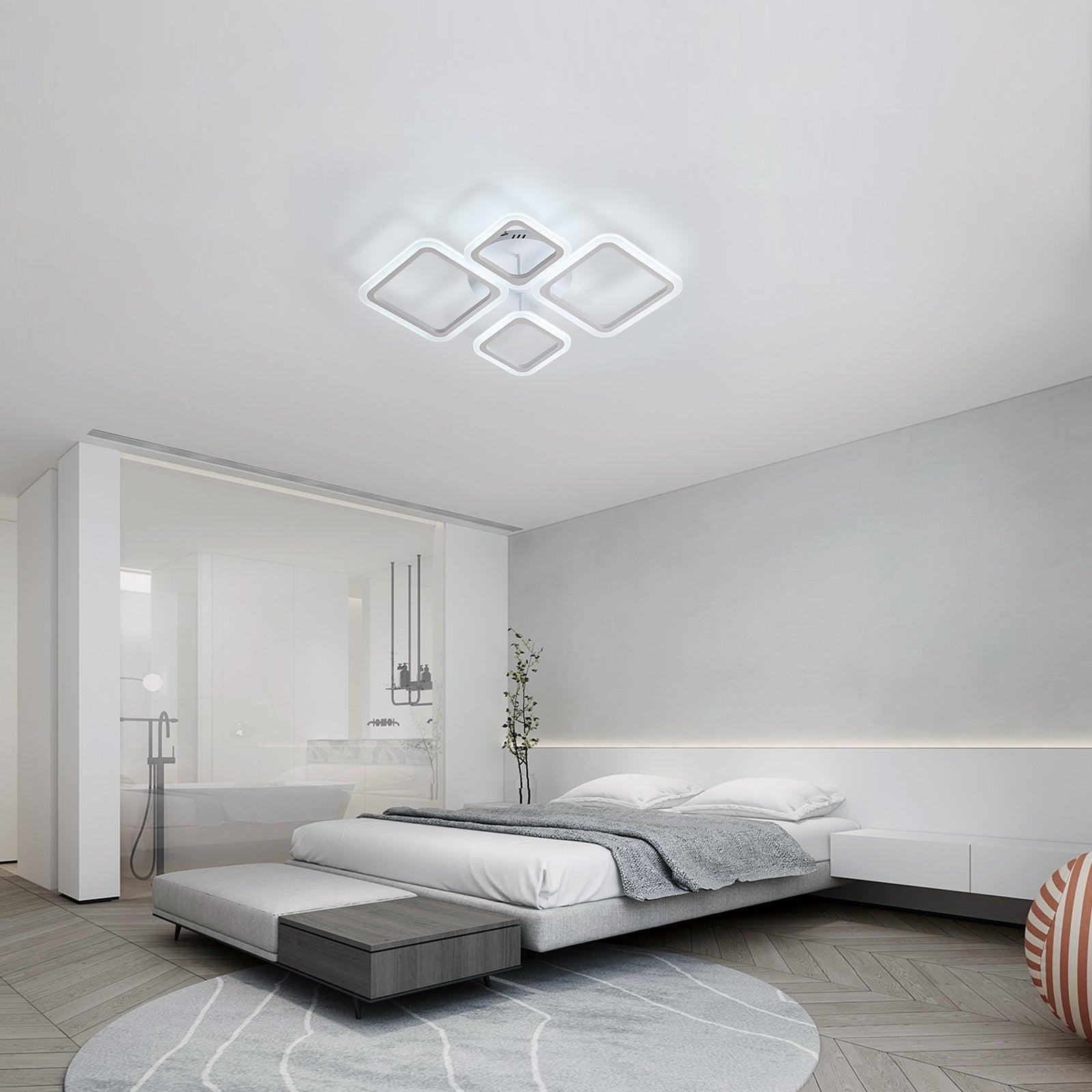 Modern Square LED Plafondlicht Wit 70 53 10 Cm In Metaal 48W Voor Slaapkamer Keukenslaapkamer