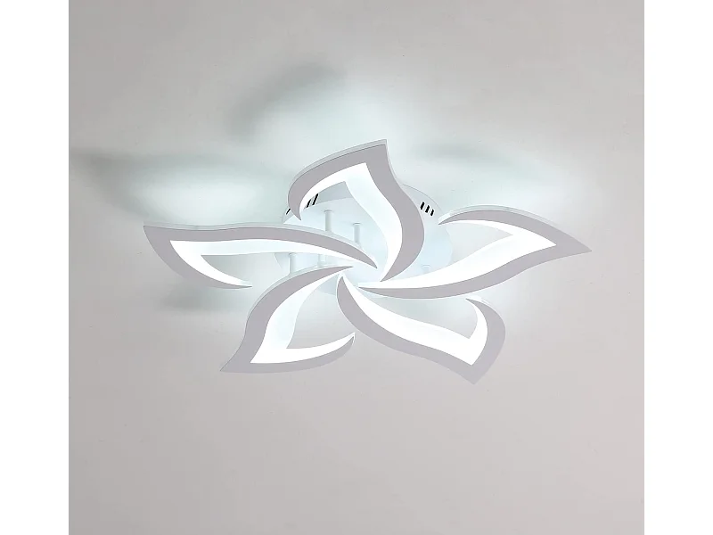Plafonnier led moderne de pétale, blanc, 60*60*8cm, 60w 4500lm, en métal, pour chambre