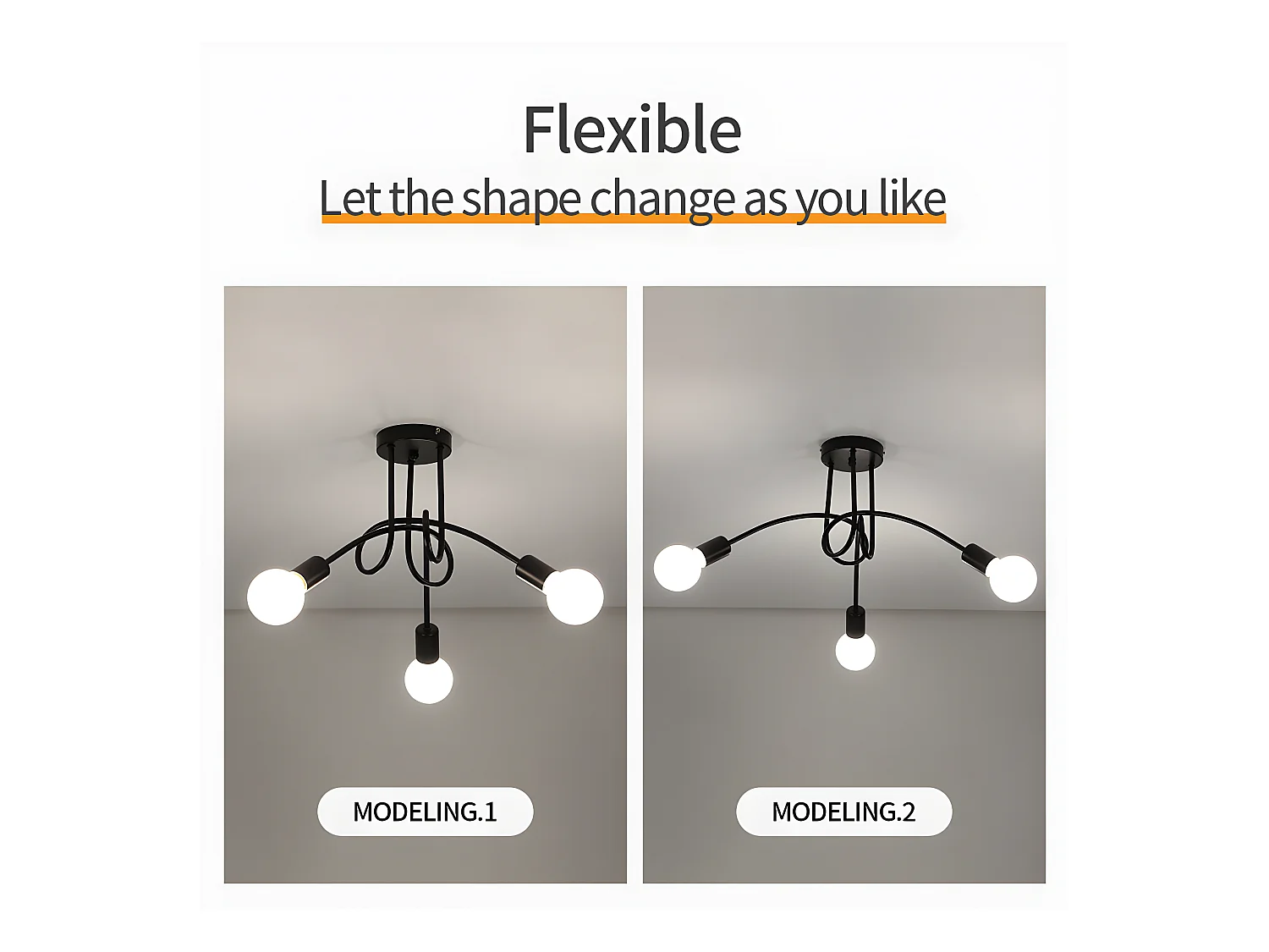 Plafonnier industriel vintage, noir, diamètre 55cm, en fer, 3-lumières, sans ampoule E27