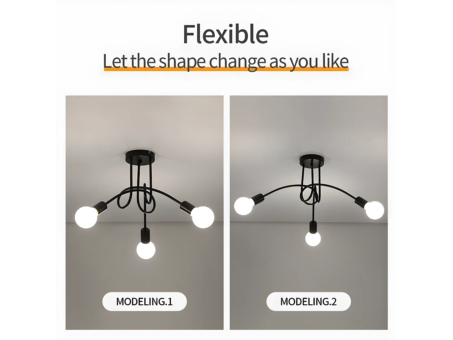 Plafonnier industriel vintage, noir, diamètre 55cm, en fer, 3-lumières, sans ampoule E27