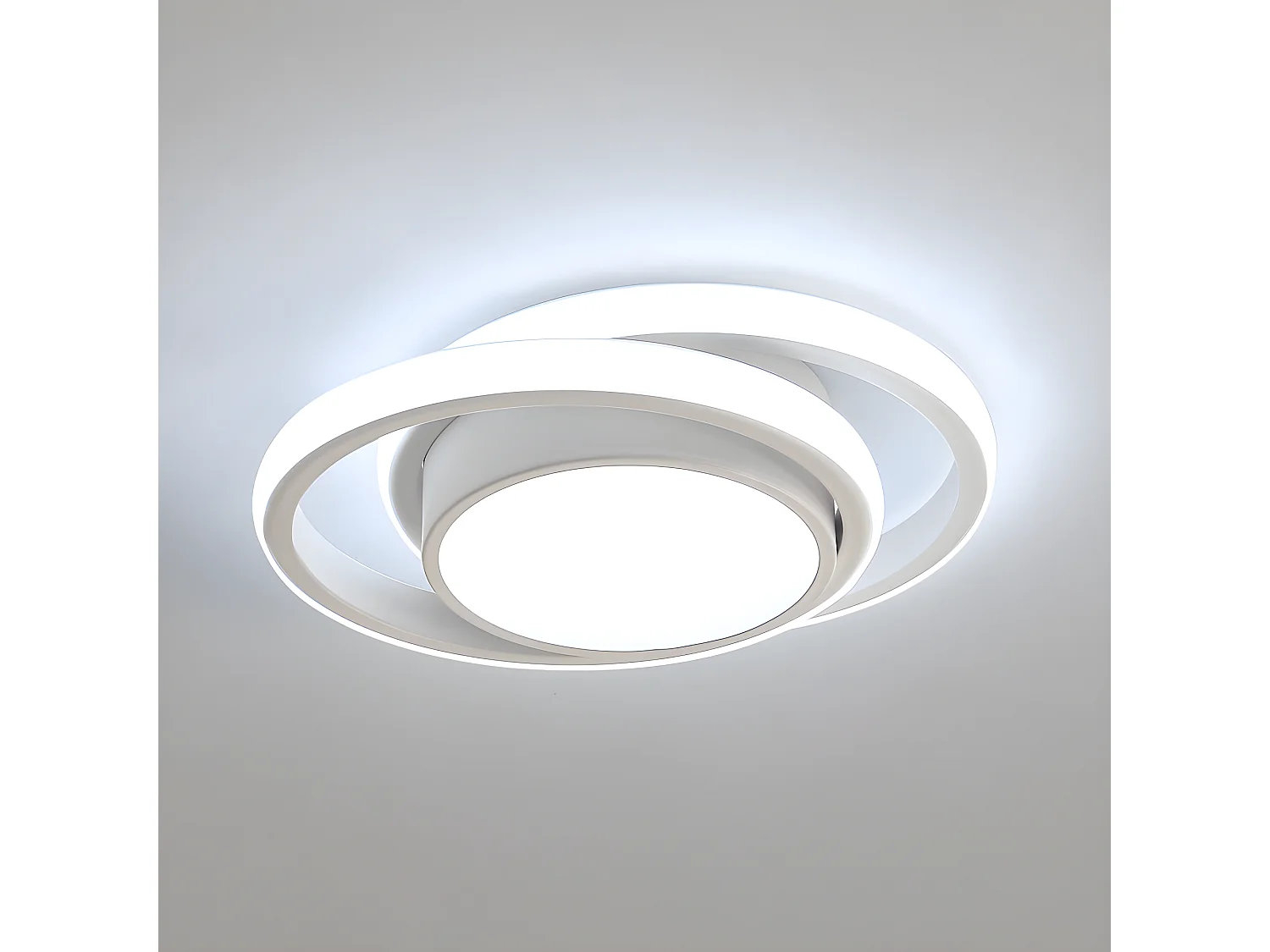 Plafonnier led rond - blanc - 27*22*6cm - en aluminium - 32w 2500lm - lumière blanc froid