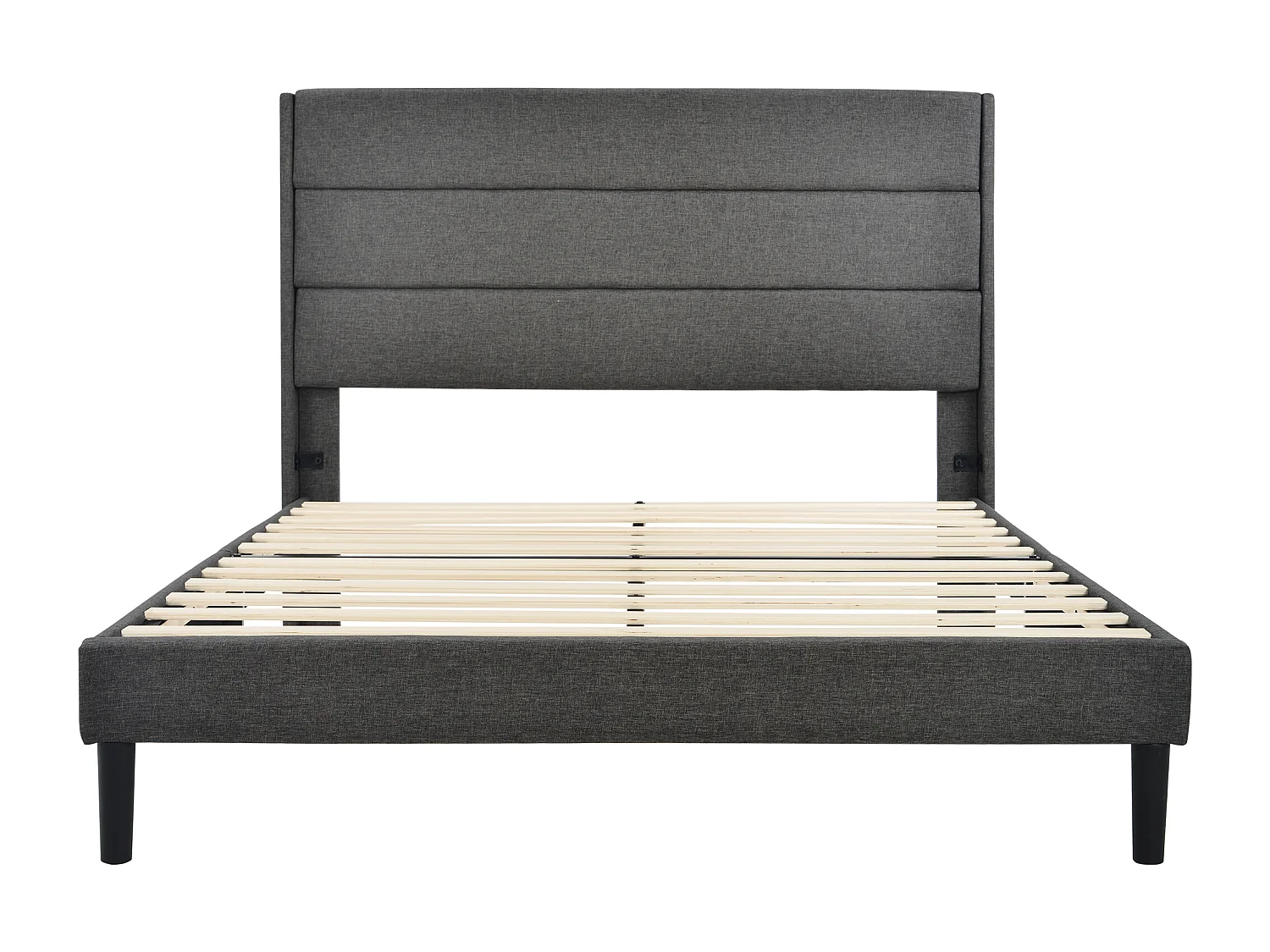 Lit adulte Lit rembourré cadre de lit - Gris - 140 x 200 cm - Sweiko