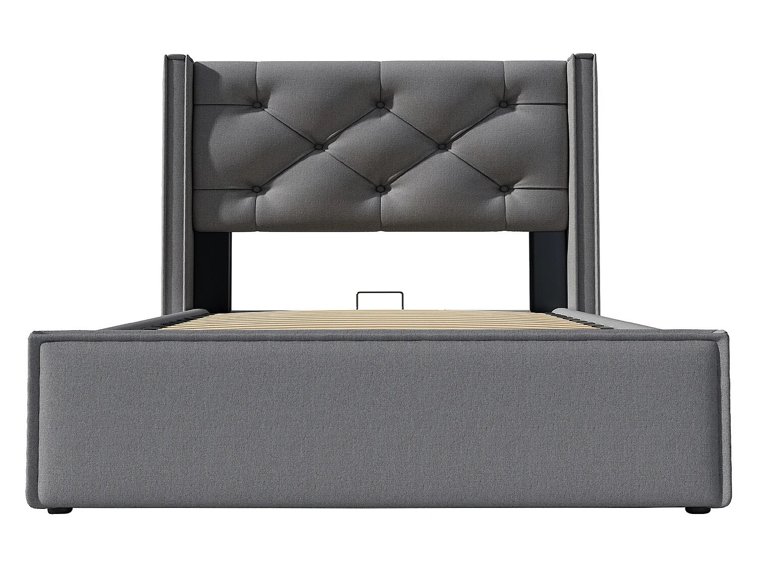 Lit coffre - avec espace de rangement - gris - 140x200 cm avec matelas - Sweiko