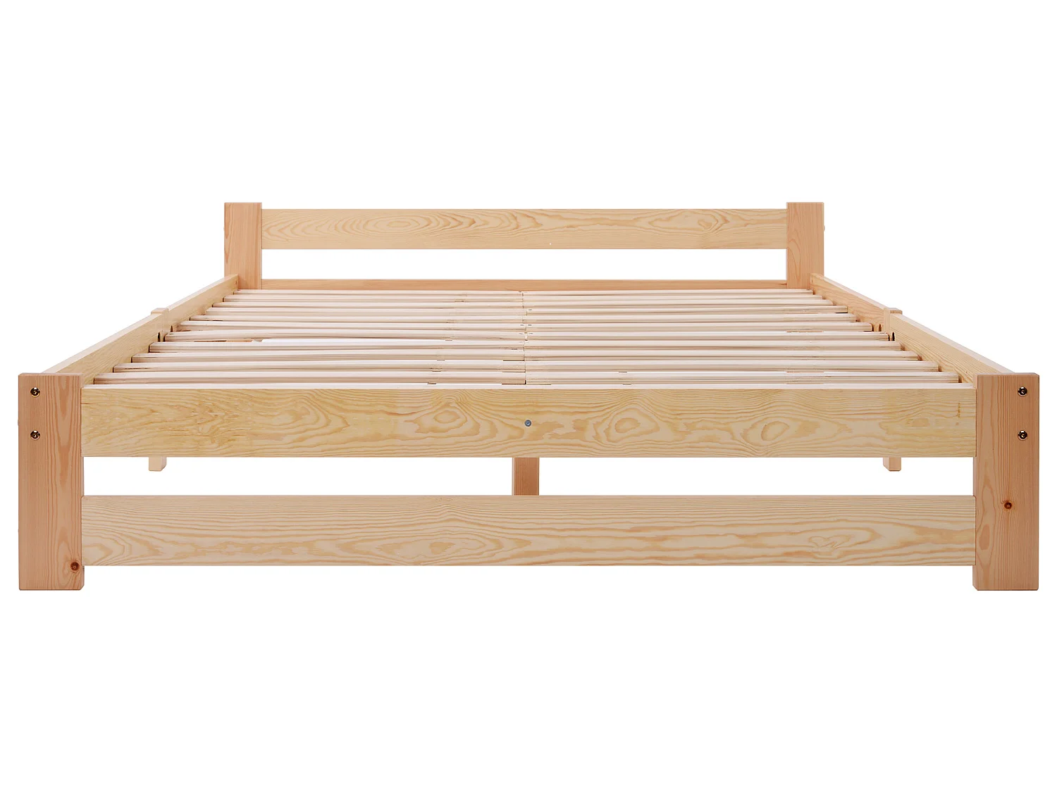 Lit adulte - avec tête de lit et sommier à lattes , Naturel 200x140 cm - Sweiko