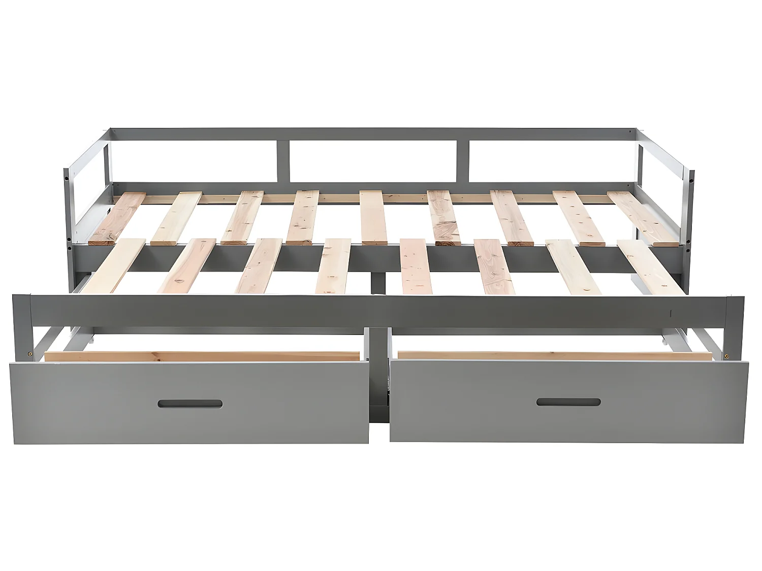 Lit adulte Canapé -lit convertible 90/180x200 cm avec tiroirs -gris - Sweiko