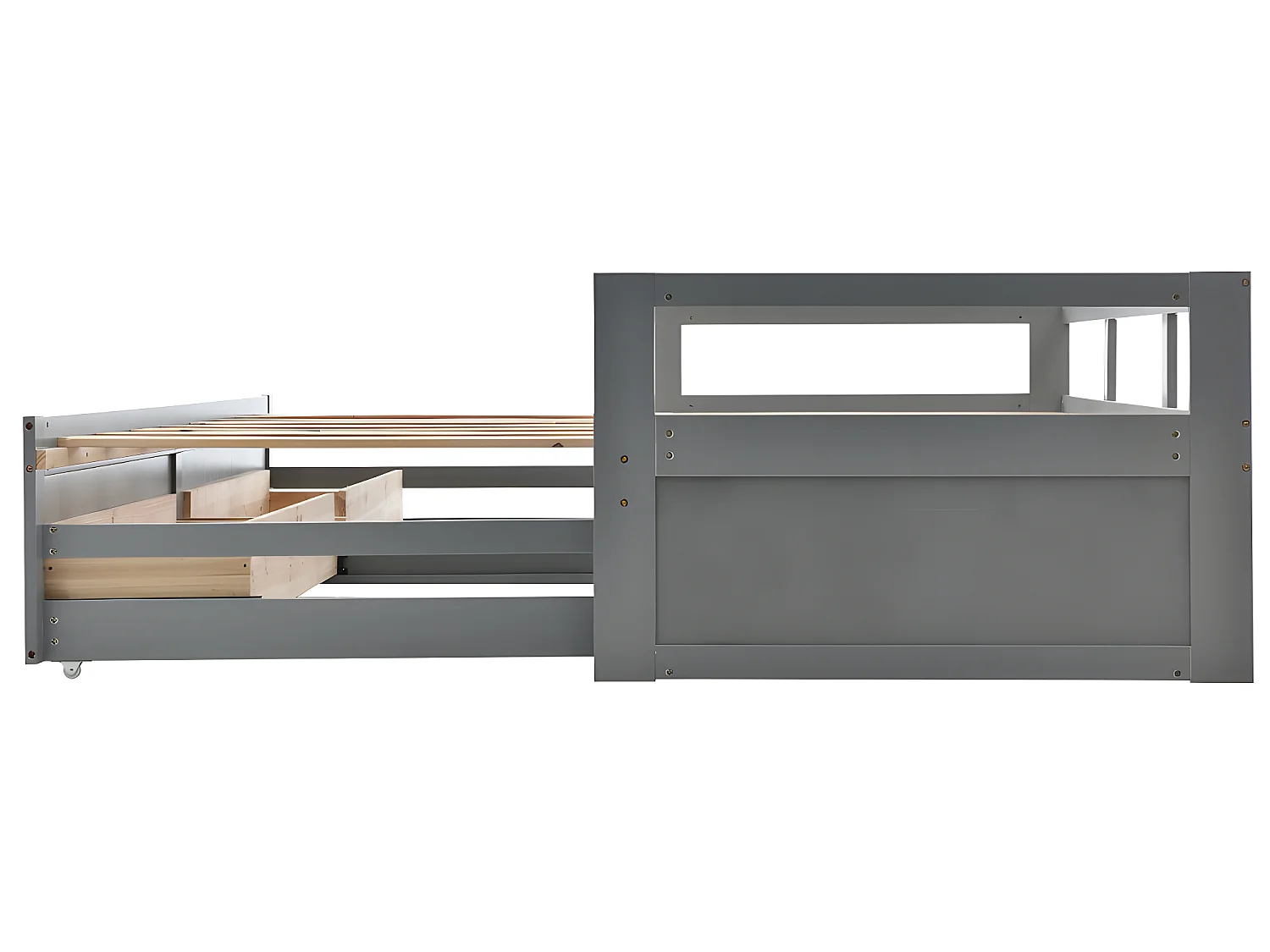 Lit adulte Canapé -lit convertible 90/180x200 cm avec tiroirs -gris - Sweiko