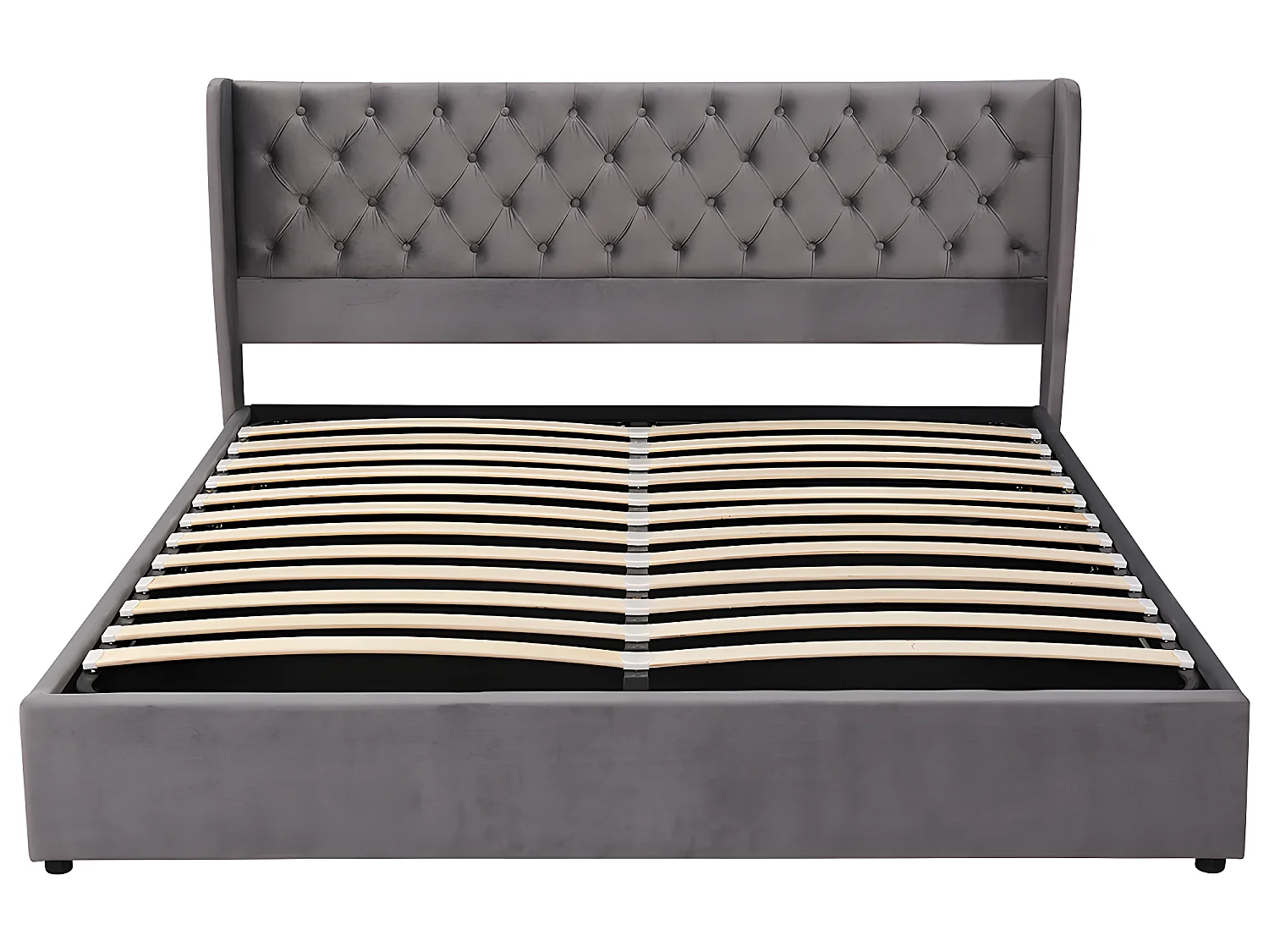 Lit coffre lit double Lit 140x190 cm - gris - Sweiko