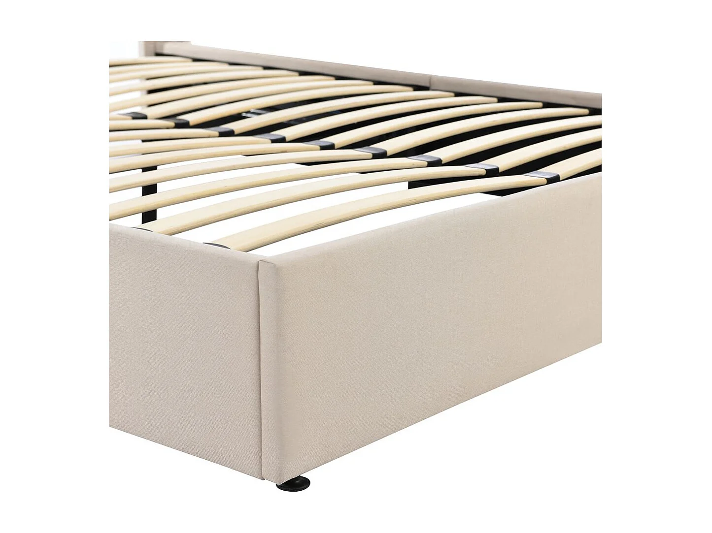 Lit coffre Lit de rangement - 160x200 cm en Lin Beige - Sweiko