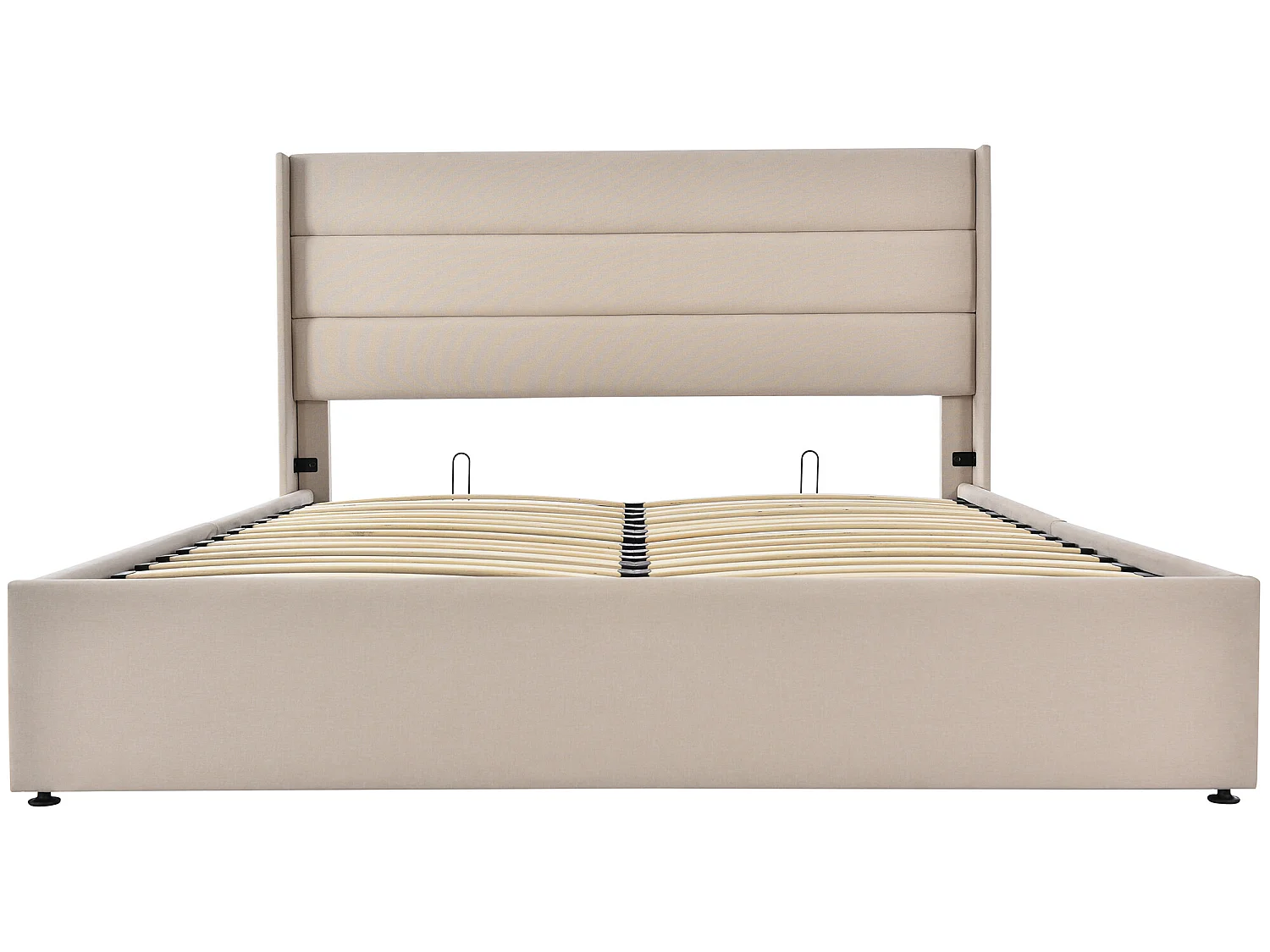 Lit coffre - 140x200 cm en Lin Beige - Sweiko