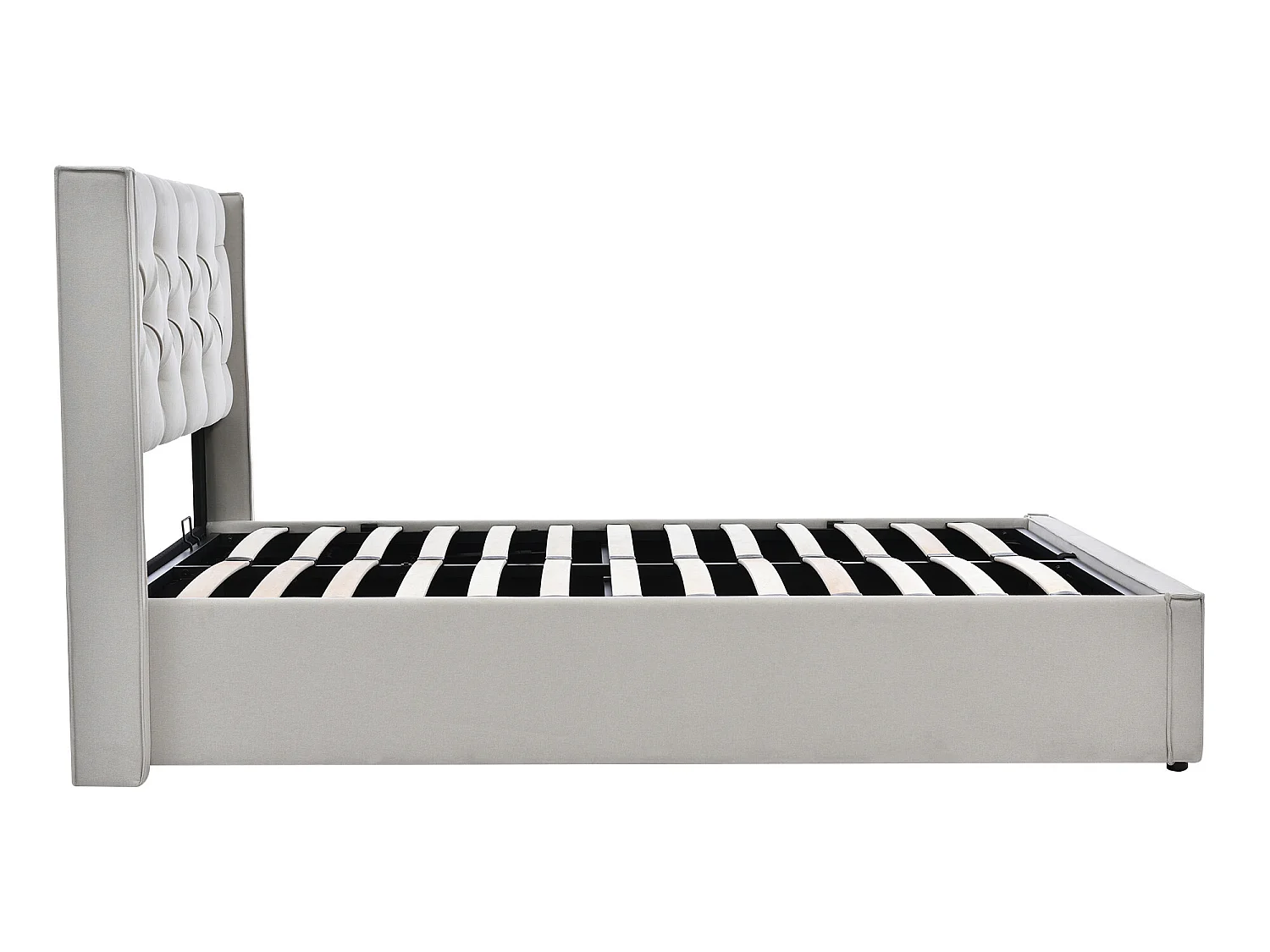 Lit coffre 140x200 cm - avec espace de rangement Lit double gris clair - Sweiko