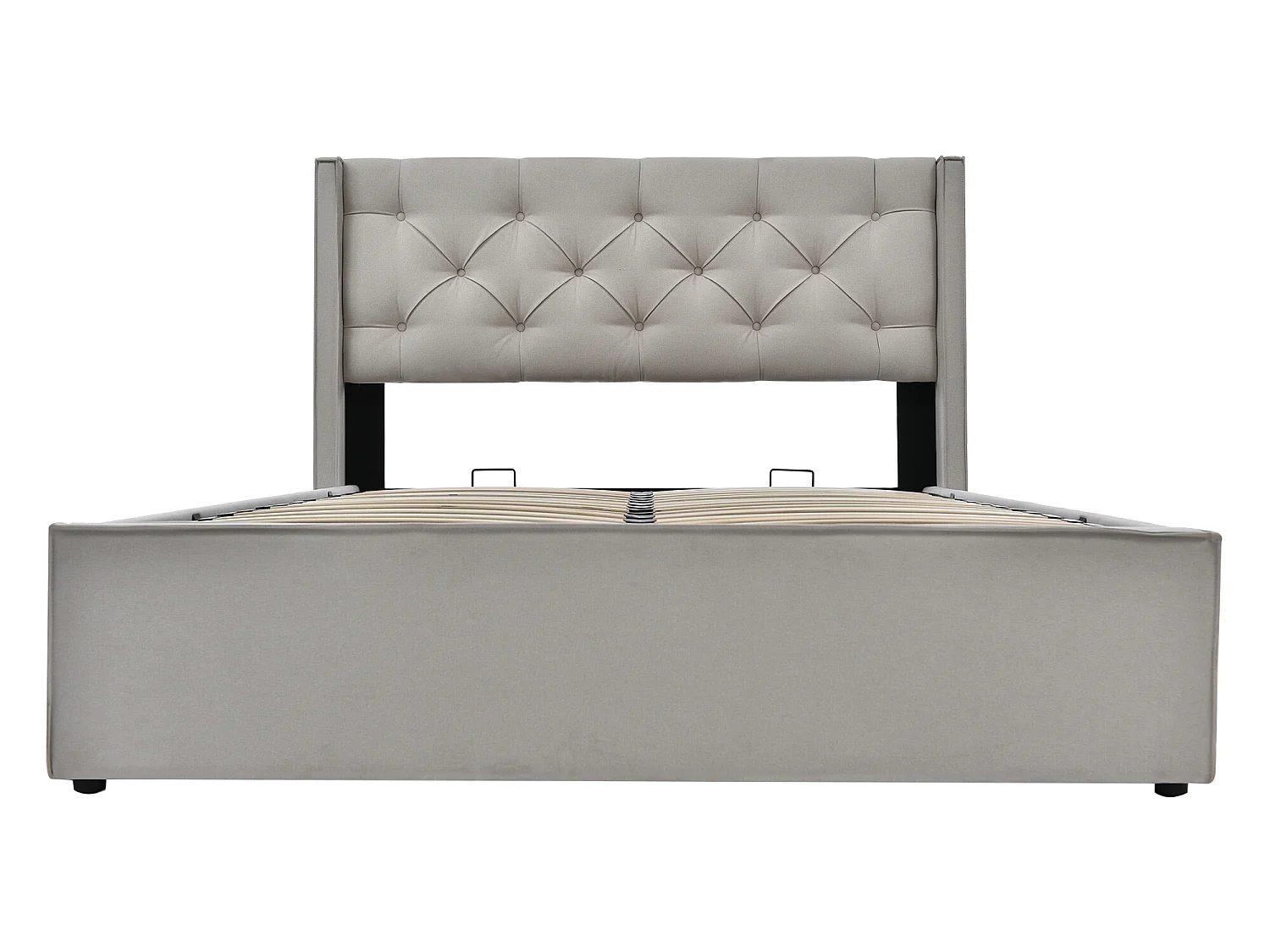 Lit coffre 140x200 cm - avec espace de rangement Lit double gris clair - Sweiko