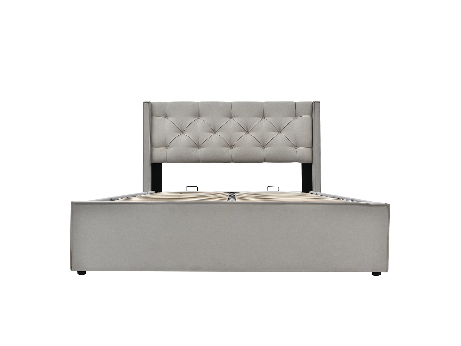 Lit coffre 140x200 cm - avec espace de rangement Lit double gris clair - Sweiko