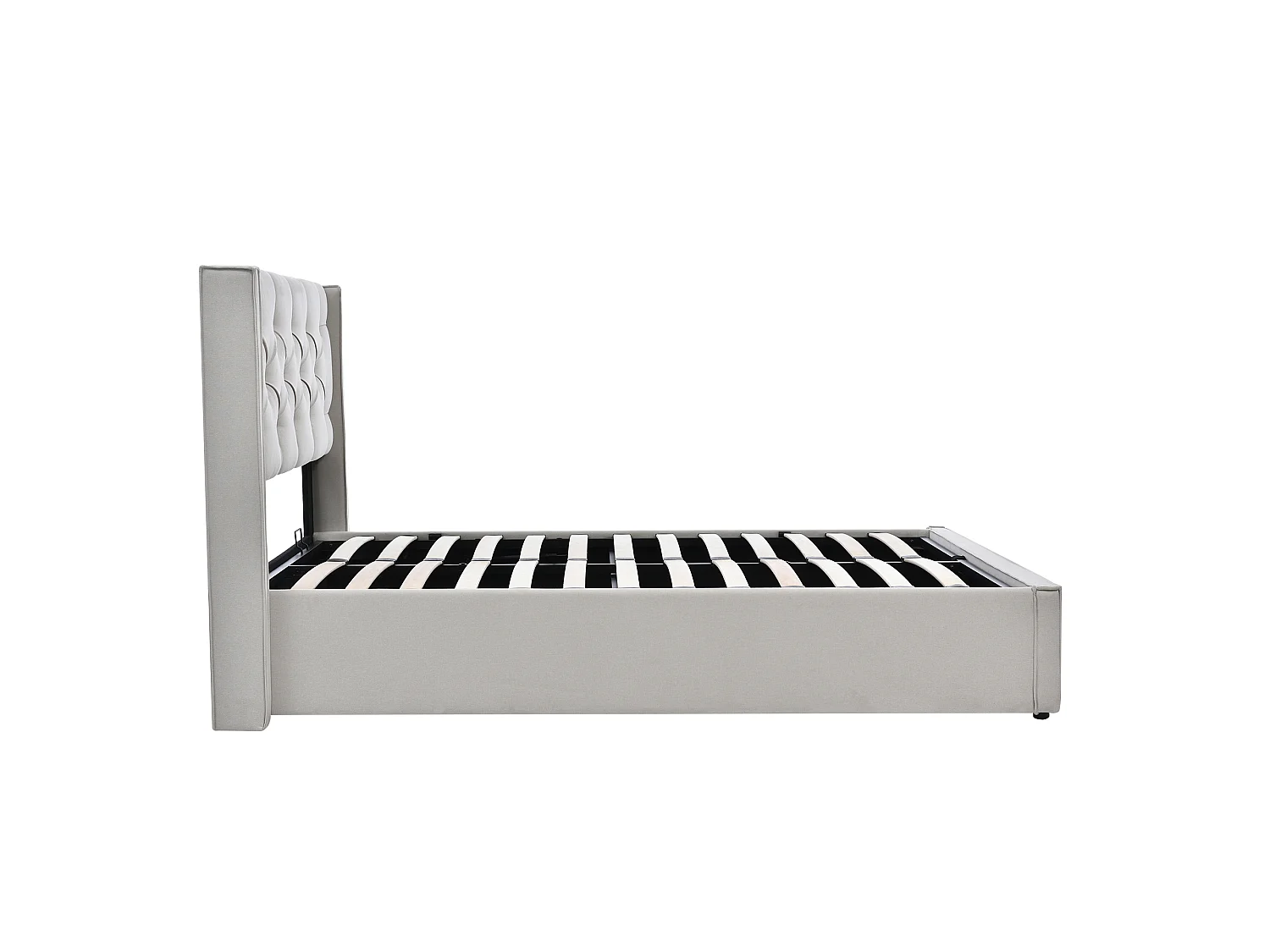Lit coffre 140x200 cm - avec espace de rangement Lit double gris clair - Sweiko