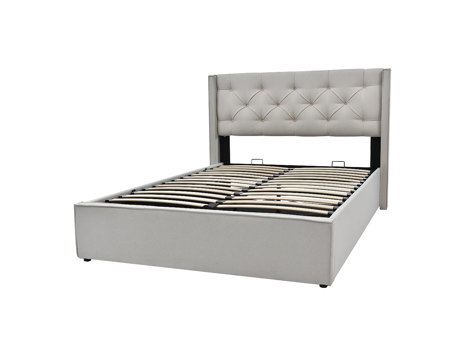 Lit coffre 140x200 cm - avec espace de rangement Lit double gris clair - Sweiko