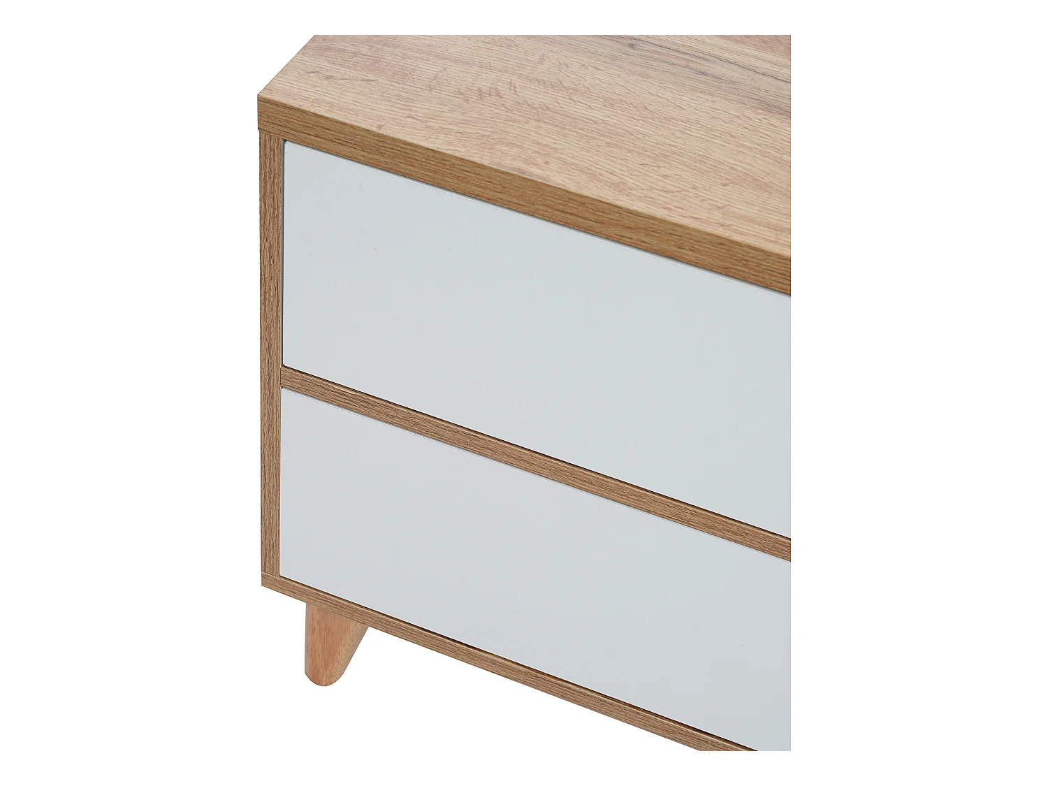 Mueble TV 175 cm - 5 puertas y 2 nichos - MDF - colores blanco y natural