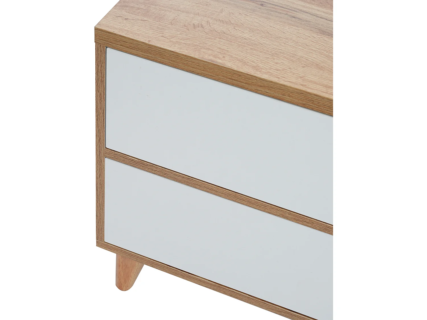 Mueble TV 175 cm - 5 puertas y 2 nichos - MDF - colores blanco y natural