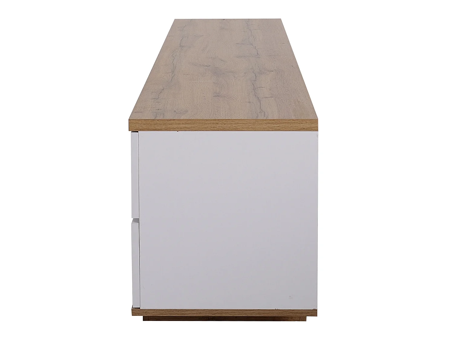 180 cm TV-Schrank – 5 Türen und 2 Nischen – MDF – natürliches und weißes Furnier