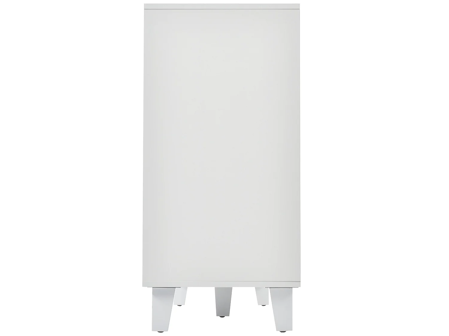 Buffet avec 4 portes miroir en MDF - étagère réglable - coloris blanc