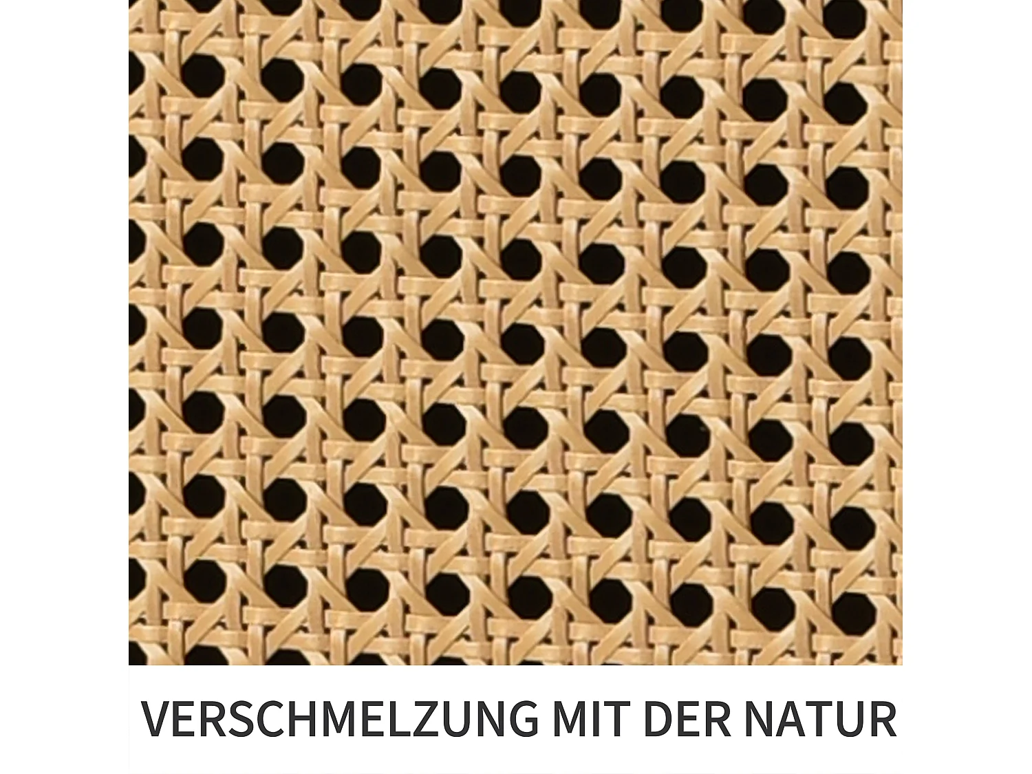 Dressoir met 3 deuren en 2 lades in spaanplaat - rotan effect - bruine kleur