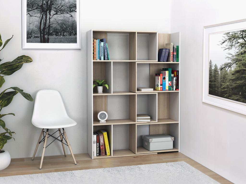 Eckwohnwand beliebig kombinierbar - 8 bis 12 Ablagefächer - Holzfarben & We günstig online kaufen