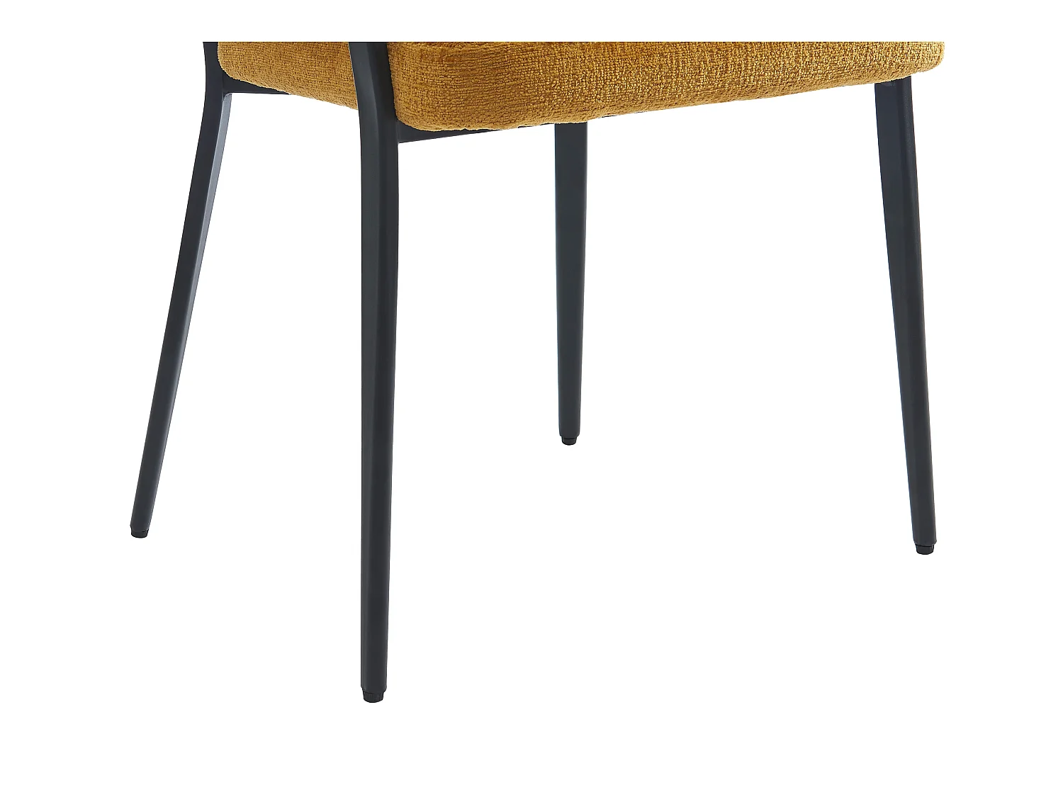 Lot de 6 chaises avec accoudoirs en tissu et métal noir - Jaune moutarde - AVRELA