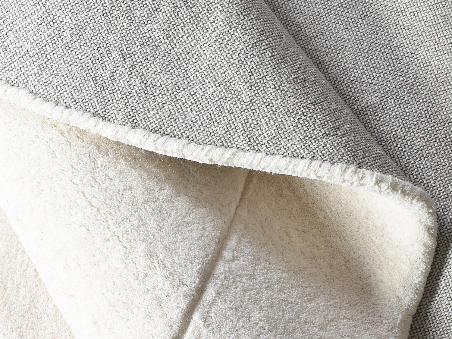 Tapis organique 100% laine fait à la main - 200 x 300 cm - 2200g/m2 - Crème - WILLOW